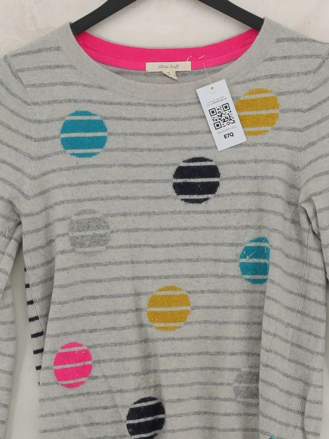 White Stuff Women's Jumper UK 10 Grey Viscose with Nylon, Wool, Angora Pullover - Image 3