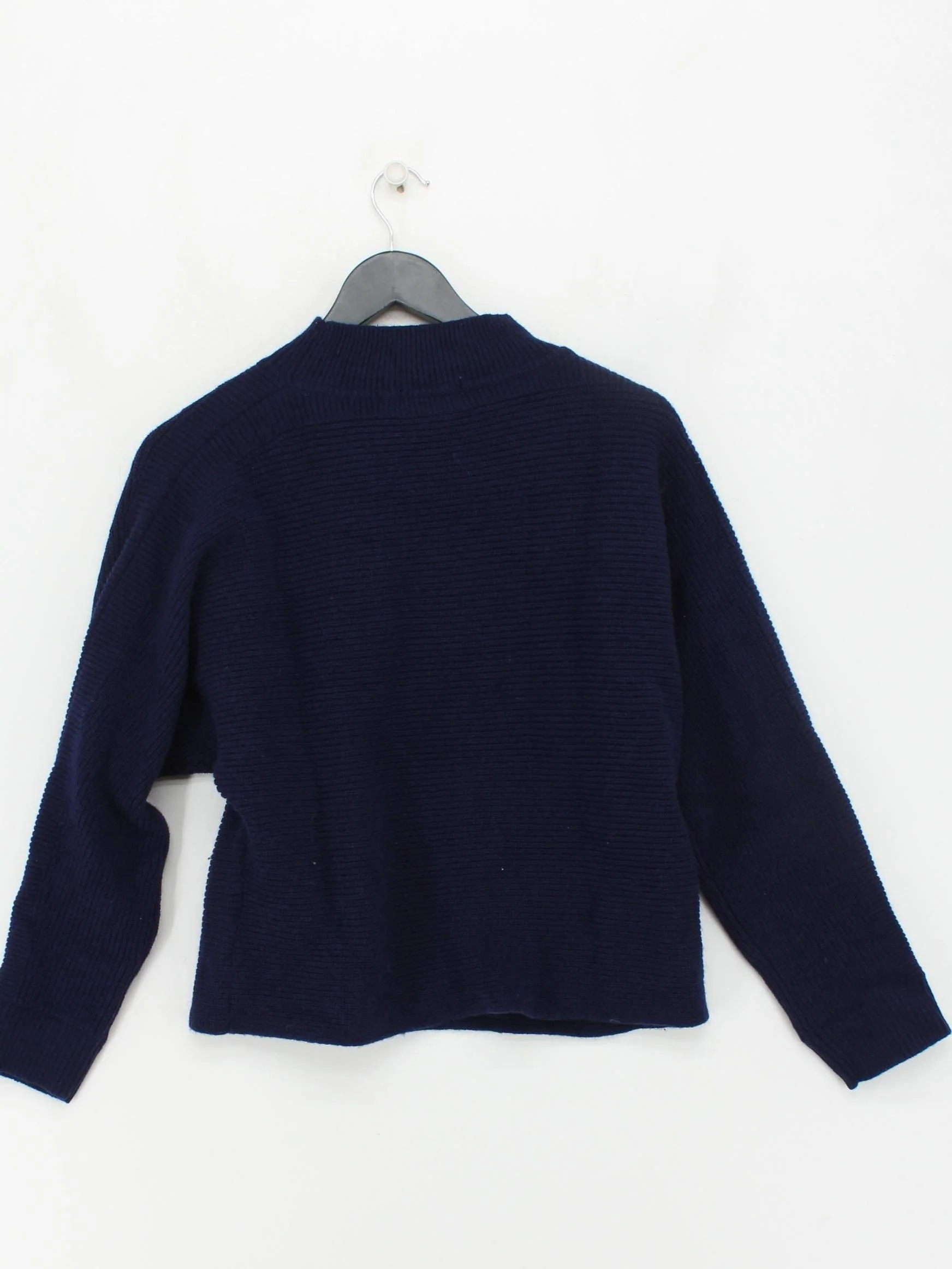 White Stuff Women's Jumper UK 12 Blue Wool with Nylon Mock Neck Pullover - Image 2