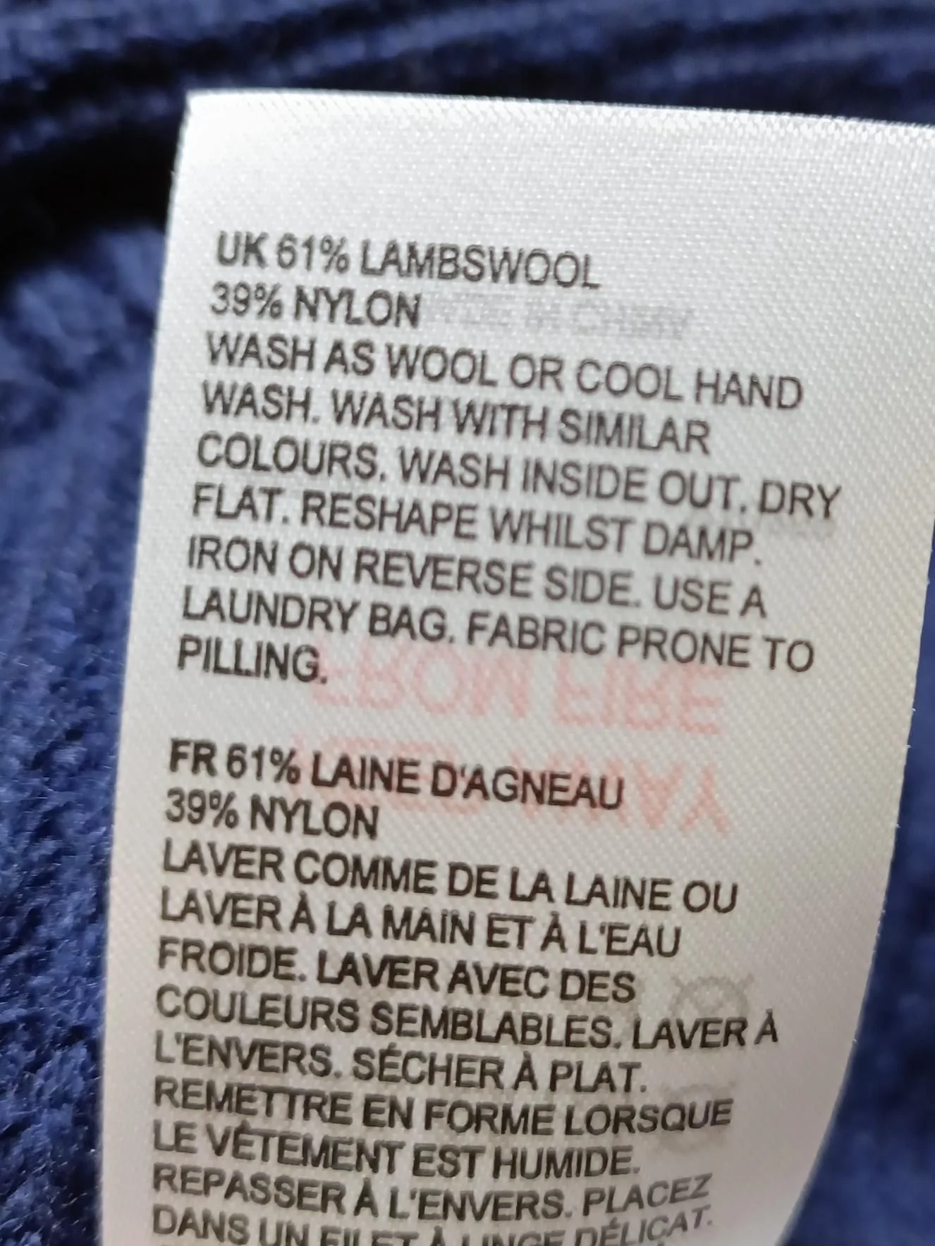 White Stuff Women's Jumper UK 12 Blue Wool with Nylon Mock Neck Pullover - Image 6