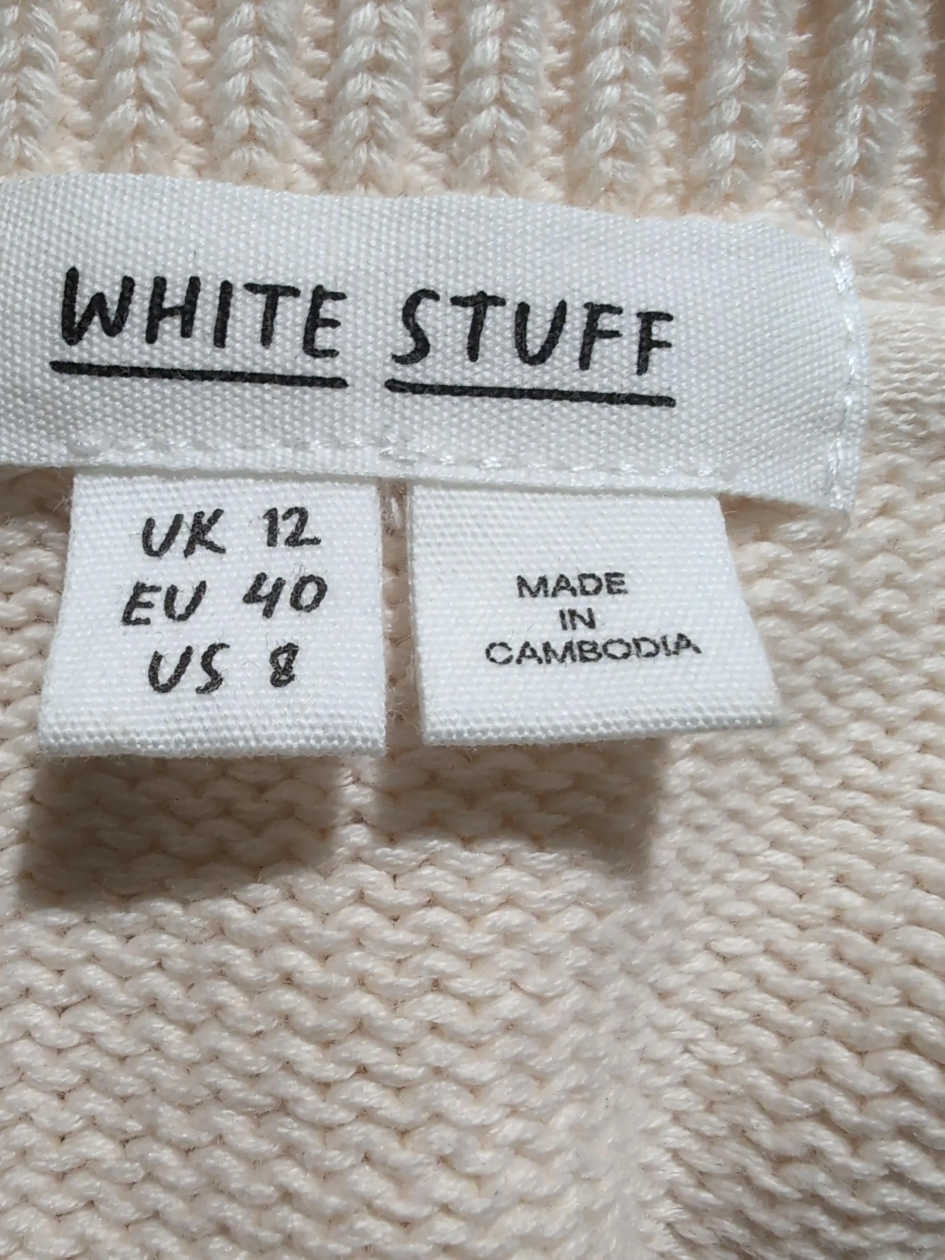 White Stuff Women's Jumper UK 12 Cream 100% Other Round Neck Vest - Image 5