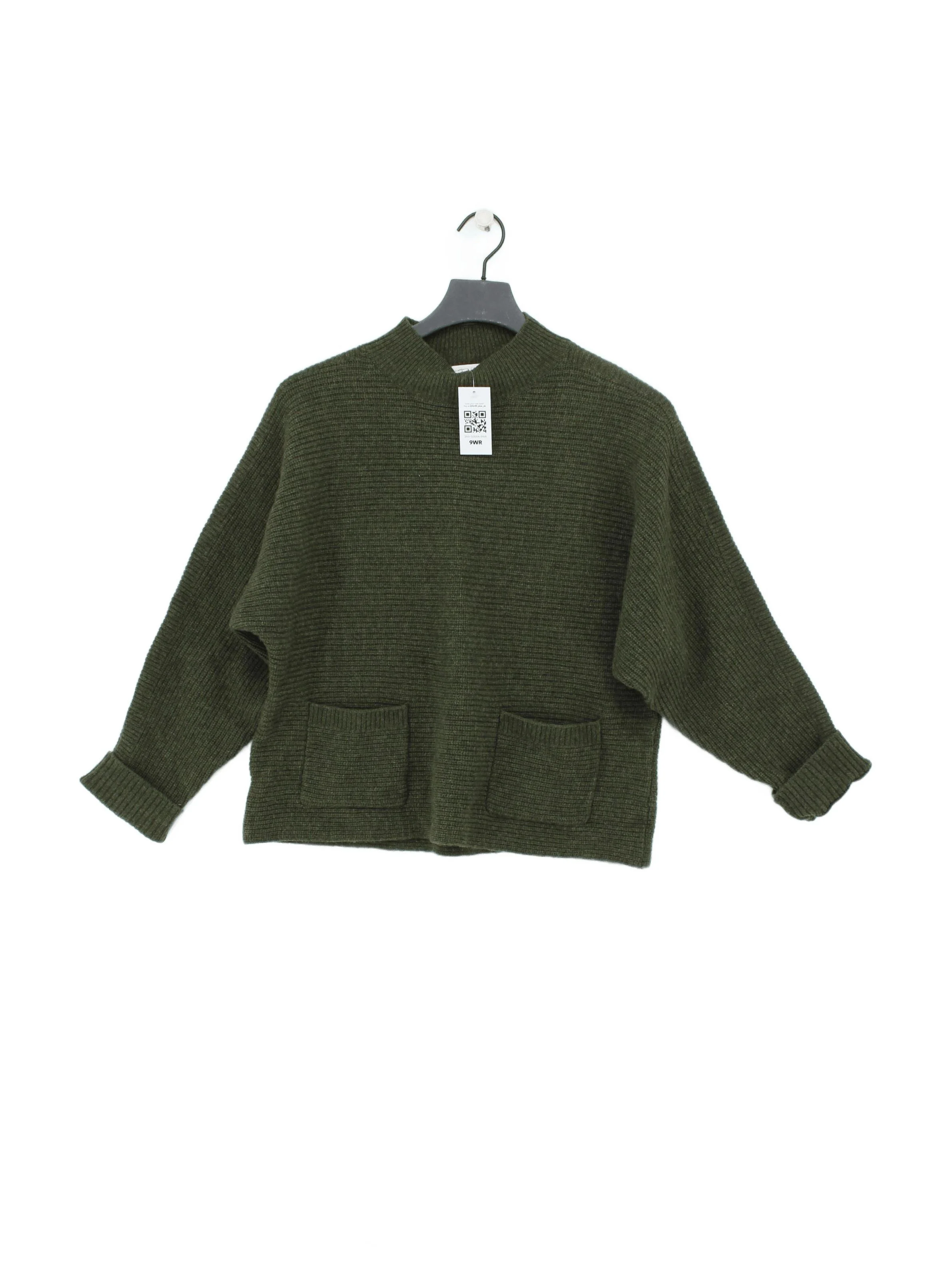 White Stuff Women's Jumper UK 12 Green Wool with Nylon High Neck Pullover