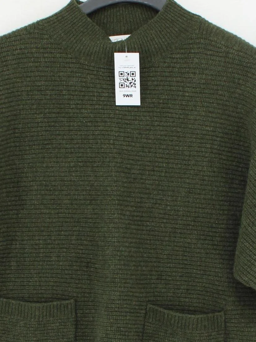 White Stuff Women's Jumper UK 12 Green Wool with Nylon High Neck Pullover - Image 3