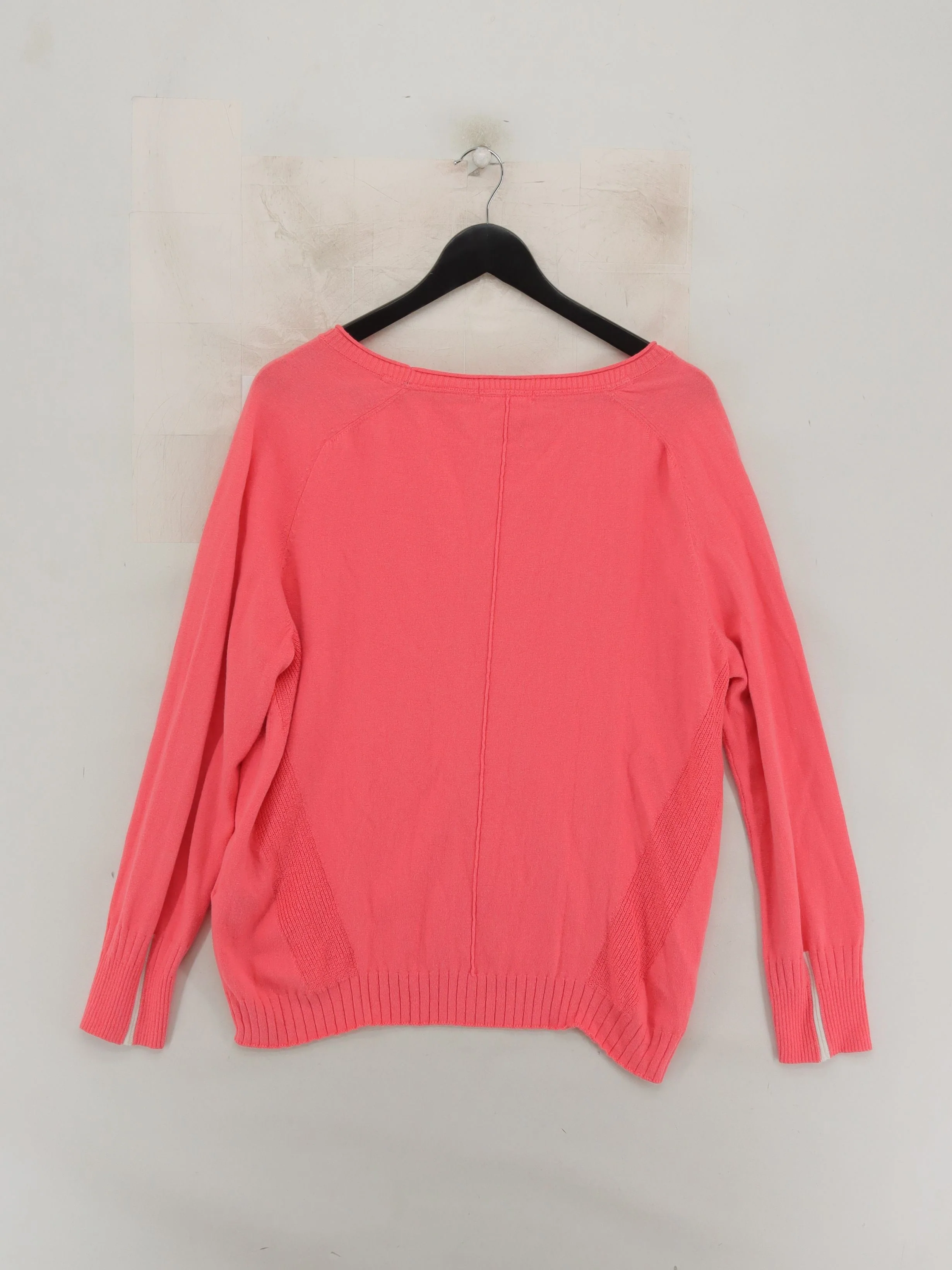 White Stuff Women's Jumper UK 12 Pink Cotton with Wool Round Neck Pullover - Image 2