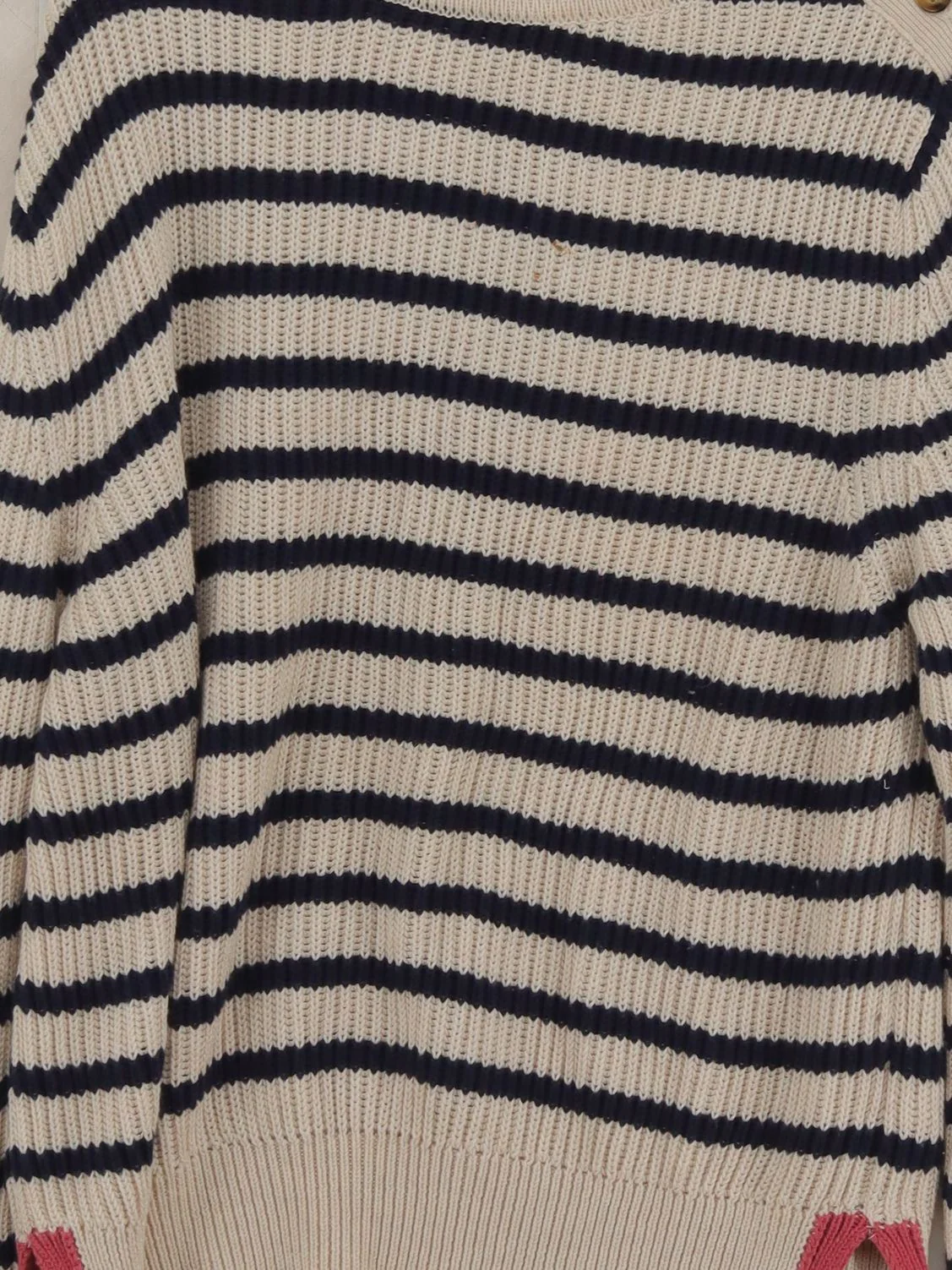White Stuff Women's Jumper UK 14 Cream Cotton with Acrylic Pullover - Image 3