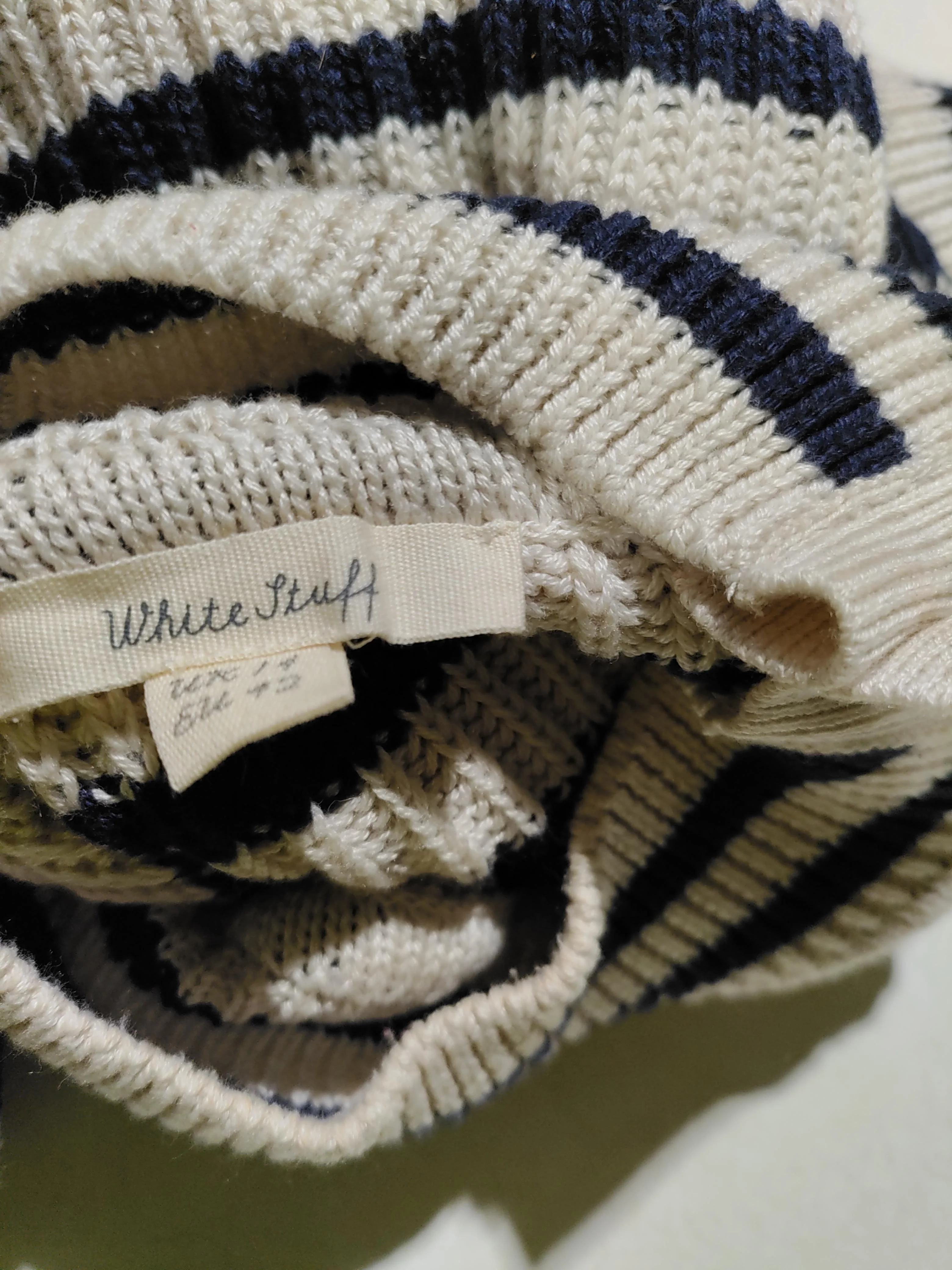 White Stuff Women's Jumper UK 14 Cream Cotton with Acrylic Pullover - Image 5