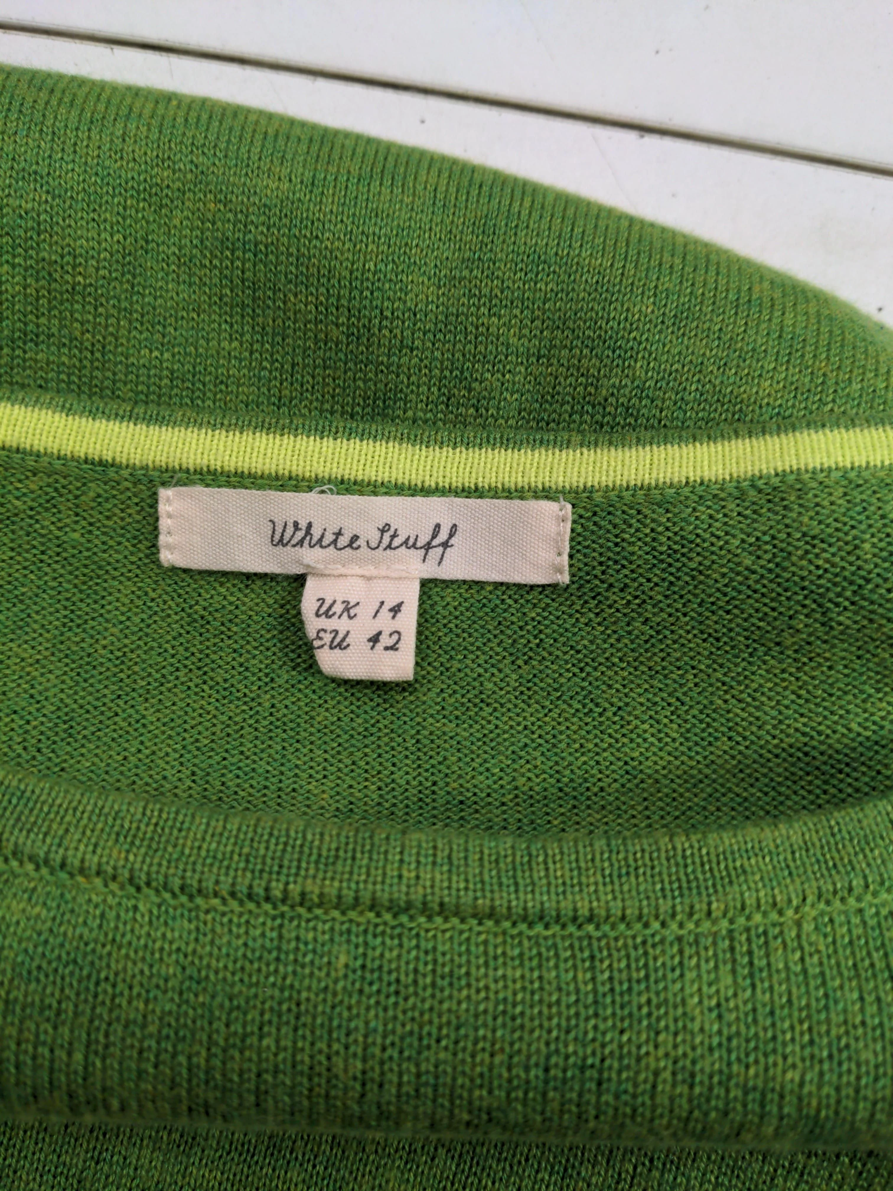 White Stuff Women's Jumper UK 14 Green Cotton with Viscose, Polyester Pullover - Image 6