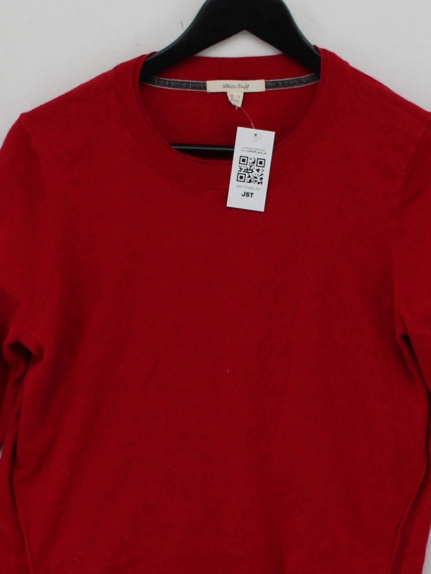 White Stuff Women's Jumper UK 14 Red Wool with Cotton Crew Neck Pullover - Image 3