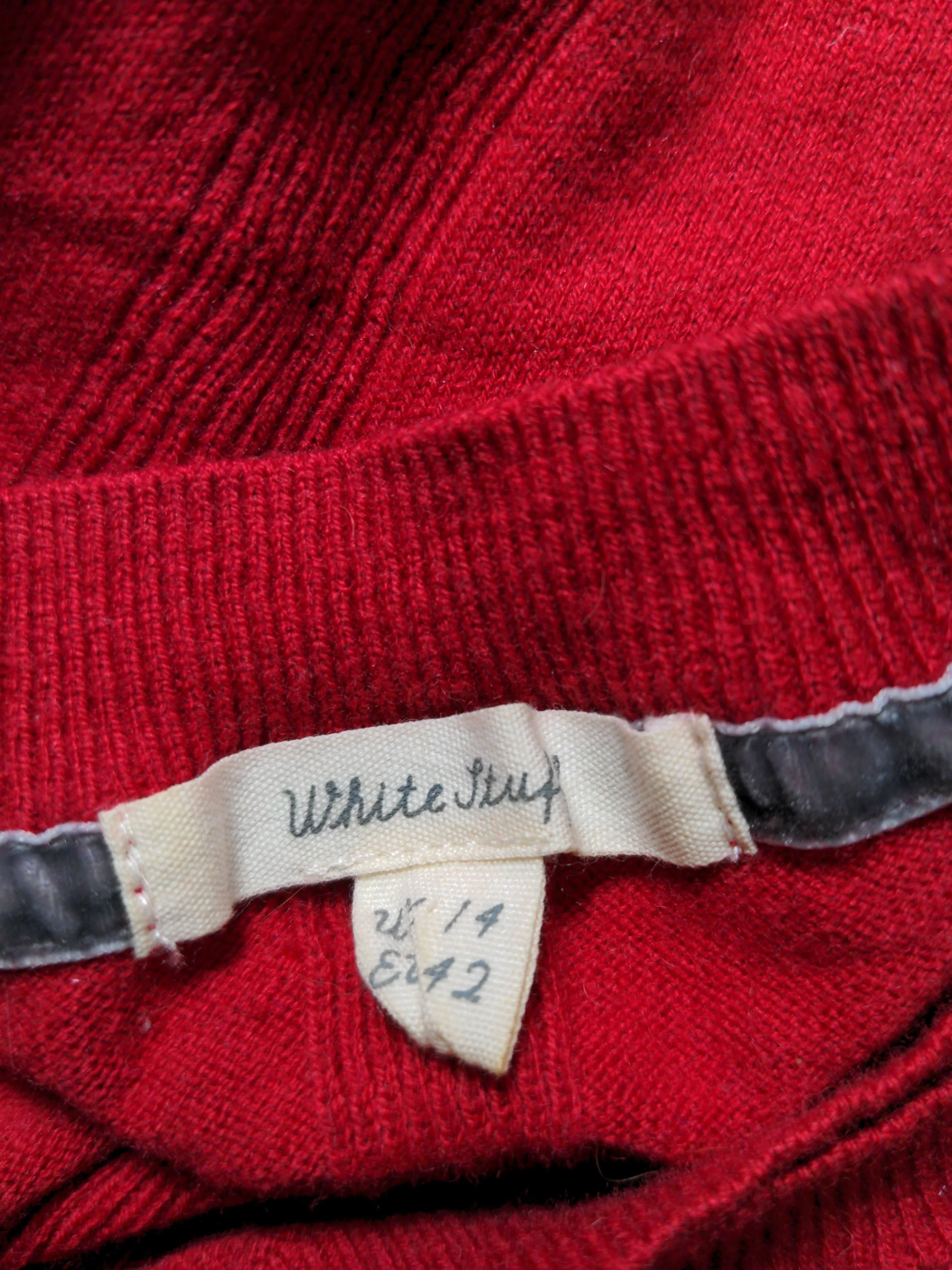 White Stuff Women's Jumper UK 14 Red Wool with Cotton Crew Neck Pullover - Image 5