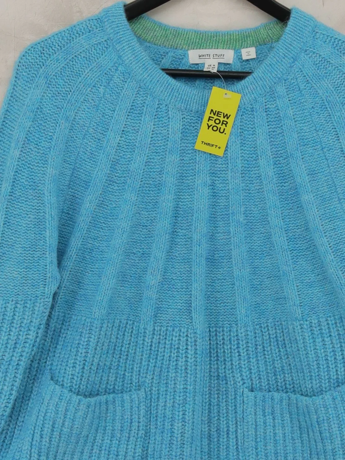 White Stuff Women's Jumper UK 16 Blue Polyester with Nylon, Wool Pullover - Image 3