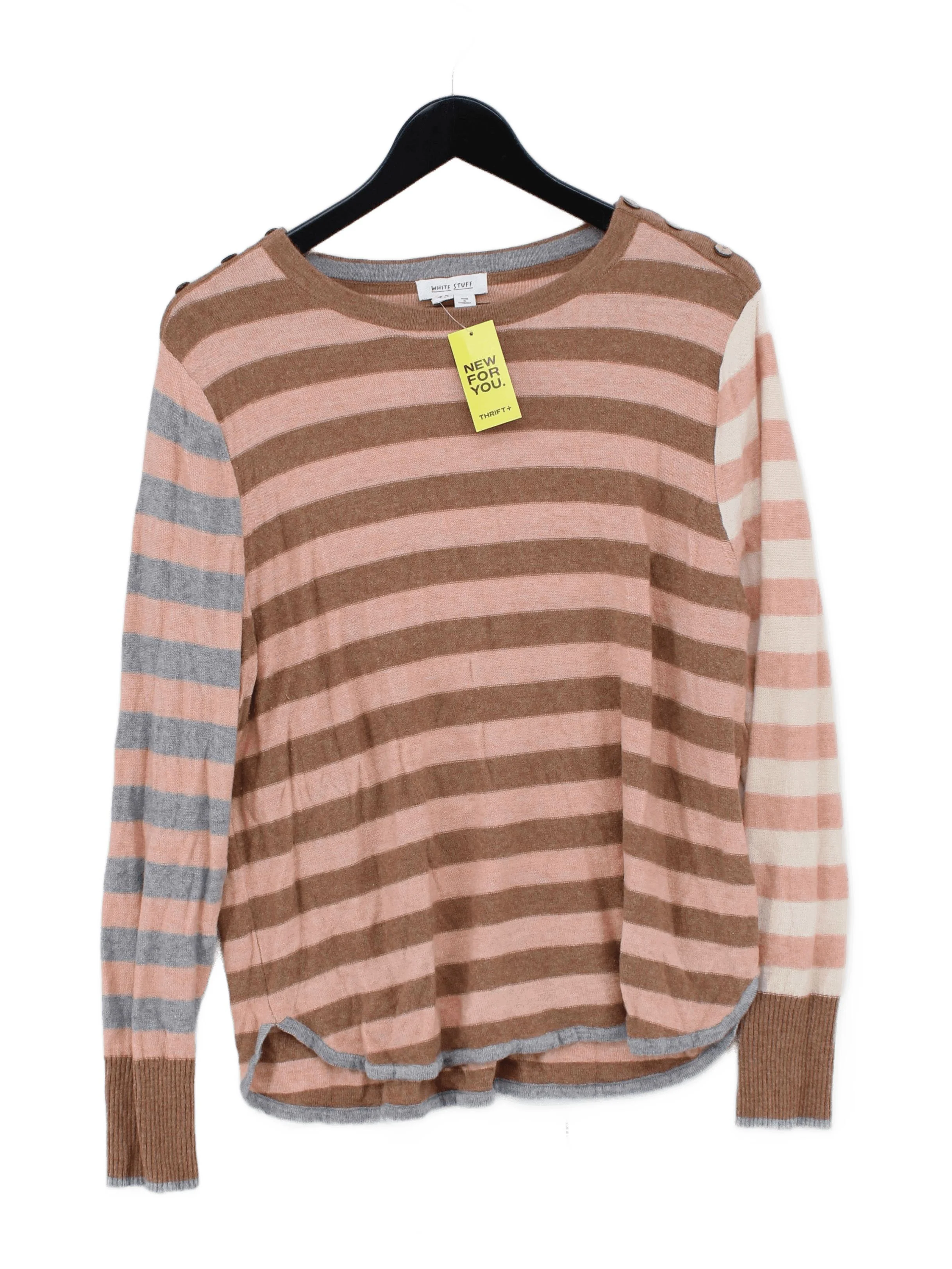 White Stuff Women's Jumper UK 16 Multi Viscose with Nylon, Wool Pullover