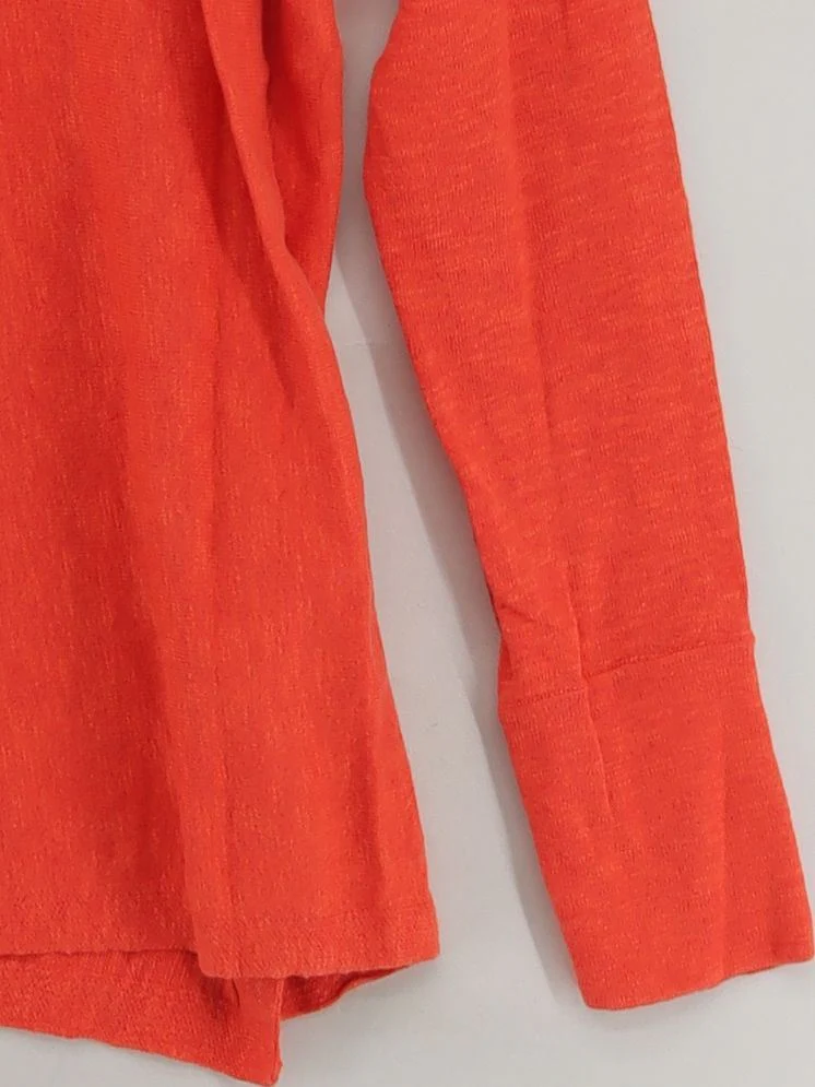 White Stuff Women's Jumper UK 16 Orange Cotton with Linen Round Neck Pullover - Image 4