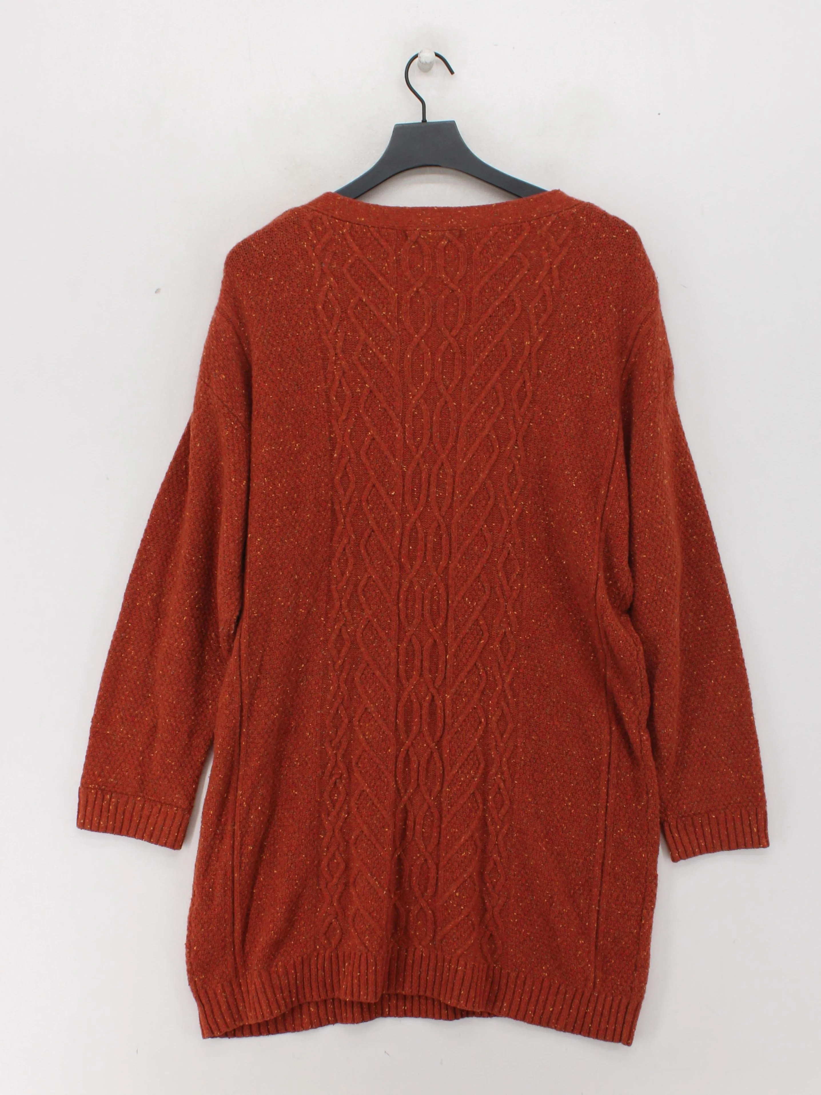 White Stuff Women's Jumper UK 20 Orange Wool with Nylon Crew Neck Pullover - Image 2