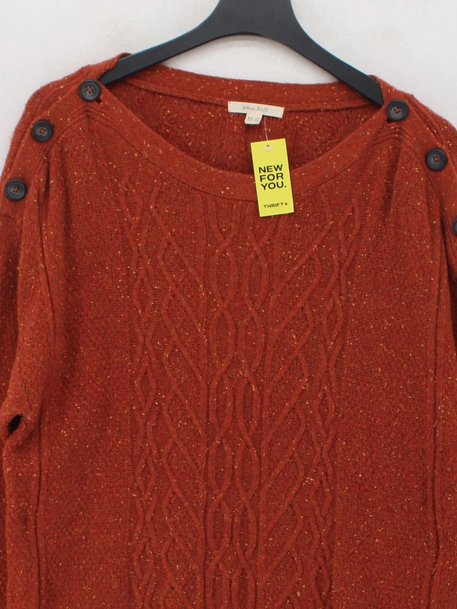 White Stuff Women's Jumper UK 20 Orange Wool with Nylon Crew Neck Pullover - Image 3