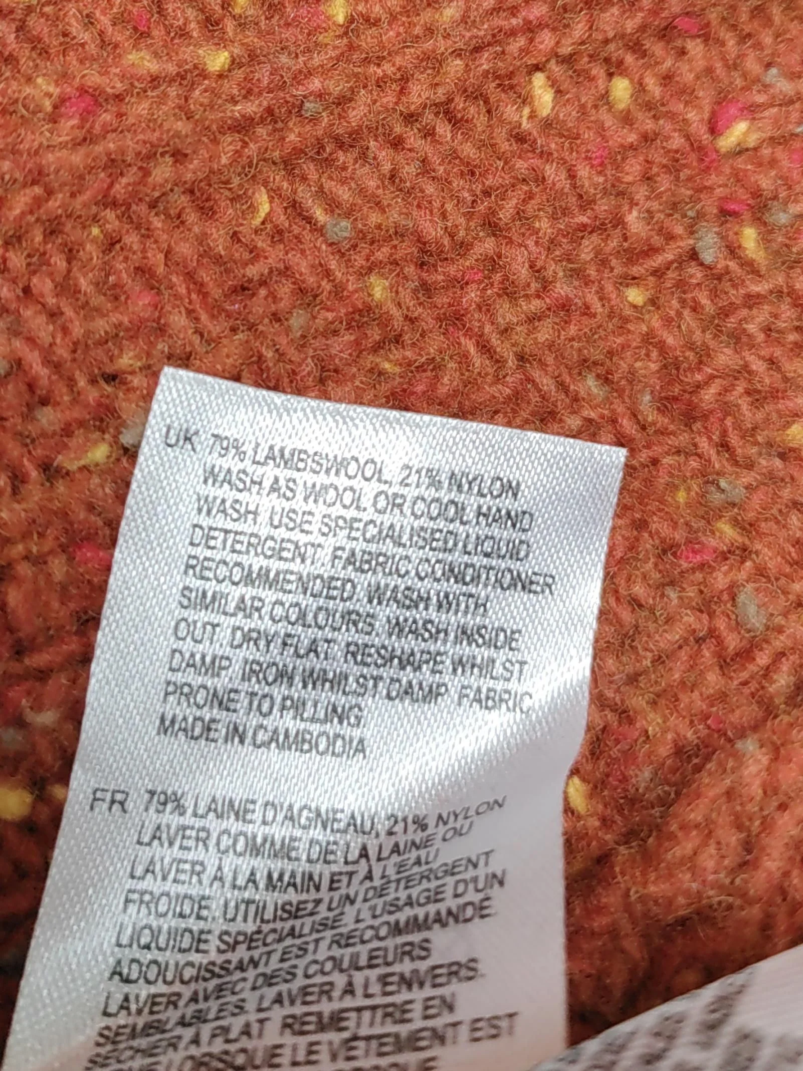 White Stuff Women's Jumper UK 20 Orange Wool with Nylon Crew Neck Pullover - Image 7