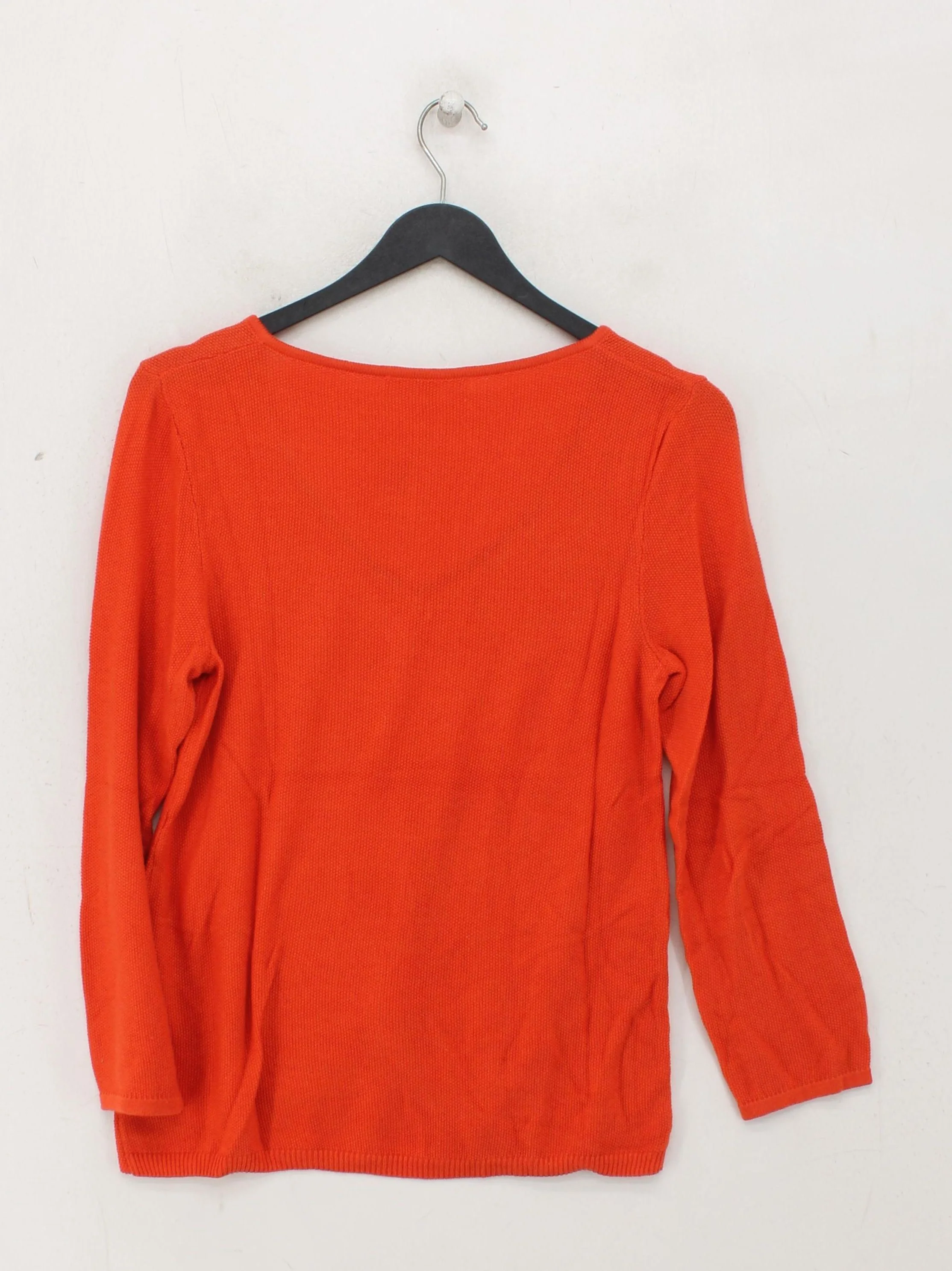 White Stuff Women's Jumper UK 6 Orange Cotton with Lyocell Modal V-Neck Pullover - Image 2
