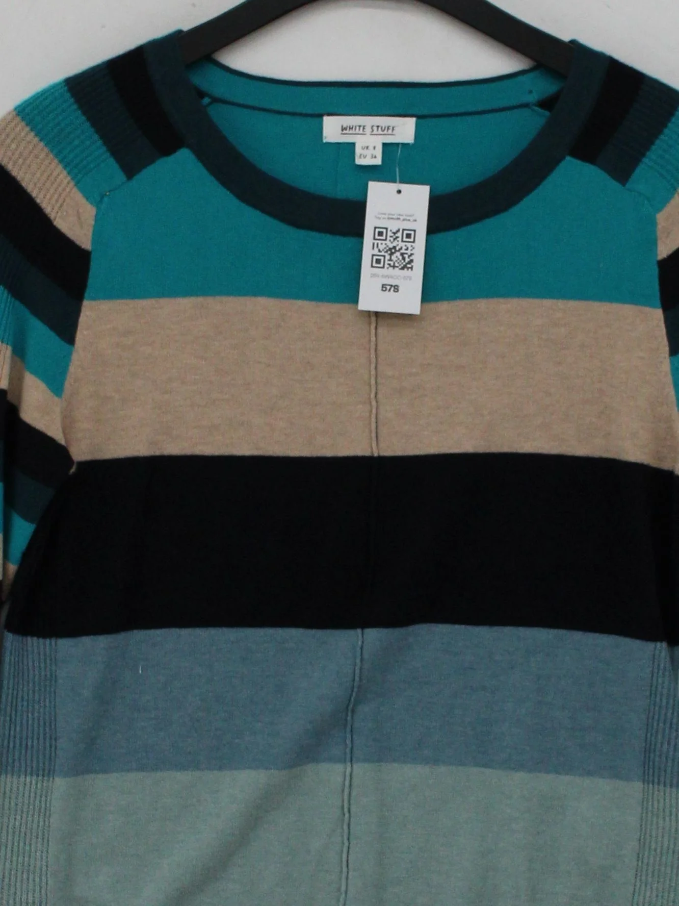 White Stuff Women's Jumper UK 8 Multi Cotton with Wool Pullover - Image 3
