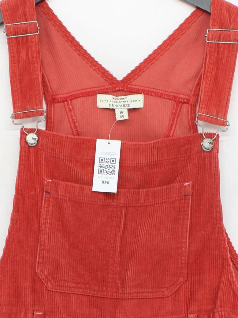 White Stuff Women's Jumpsuit UK 16 Red 100% Cotton Straight Jumpsuit - Image 3