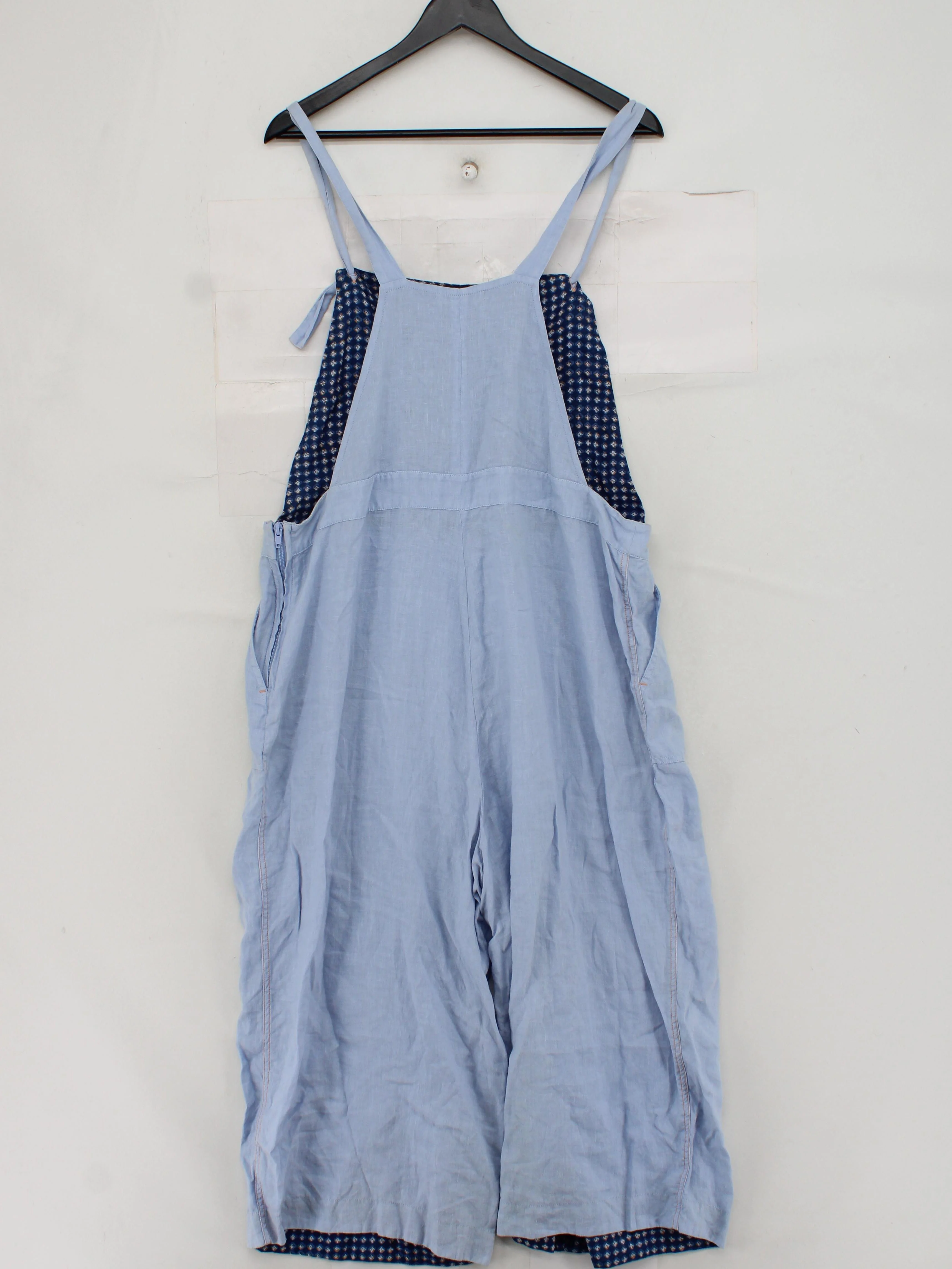White Stuff Women's Jumpsuit UK 18 Blue 100% Linen Wide-Leg Jumpsuit - Image 2