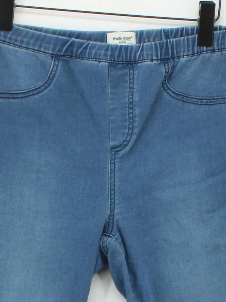 White Stuff Women's Leggings UK 14 Blue Cotton - Image 3