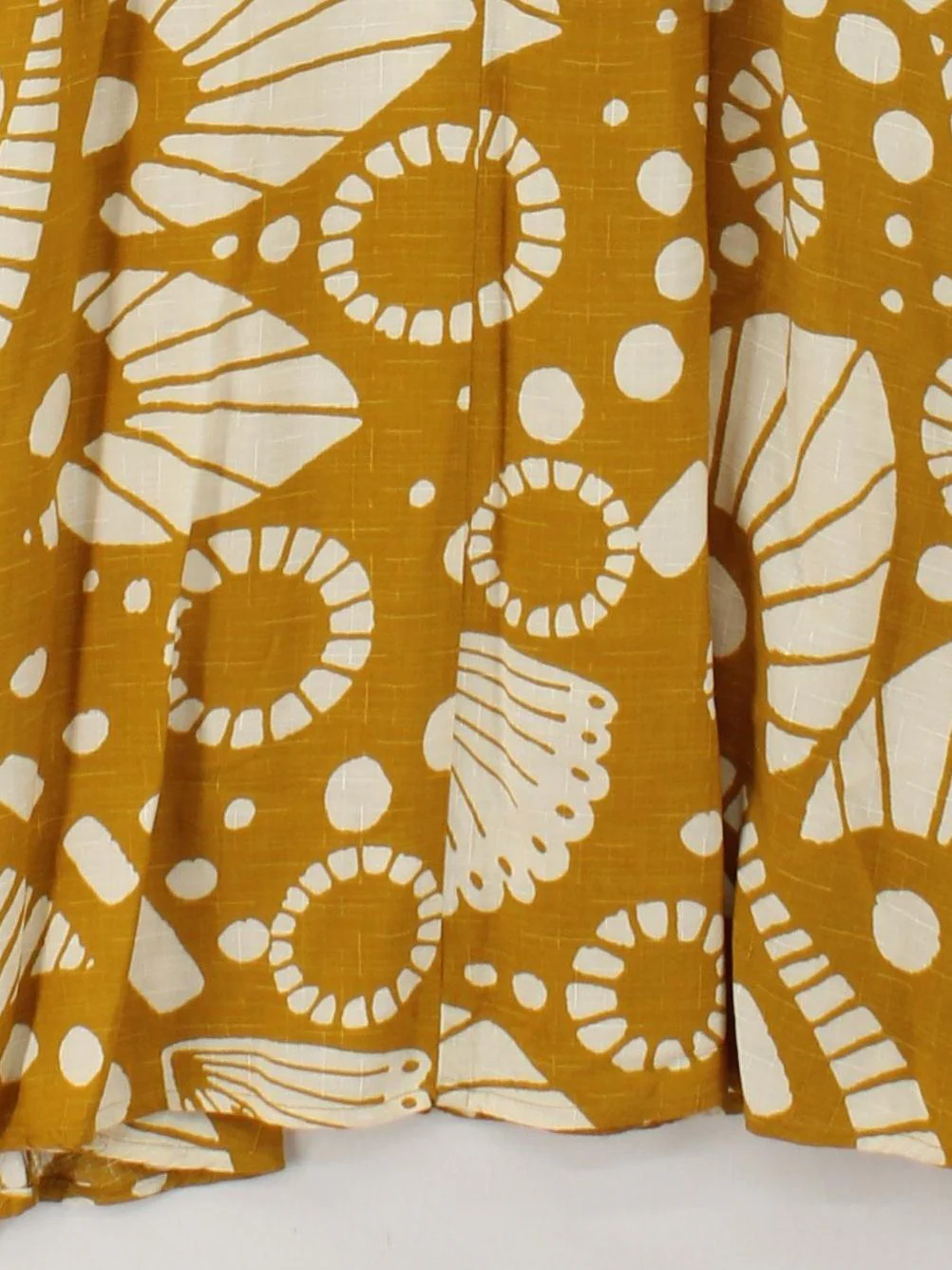 White Stuff Women's Maxi Skirt UK 16 Yellow Geometric 100% Cotton Long Maxi - Image 4