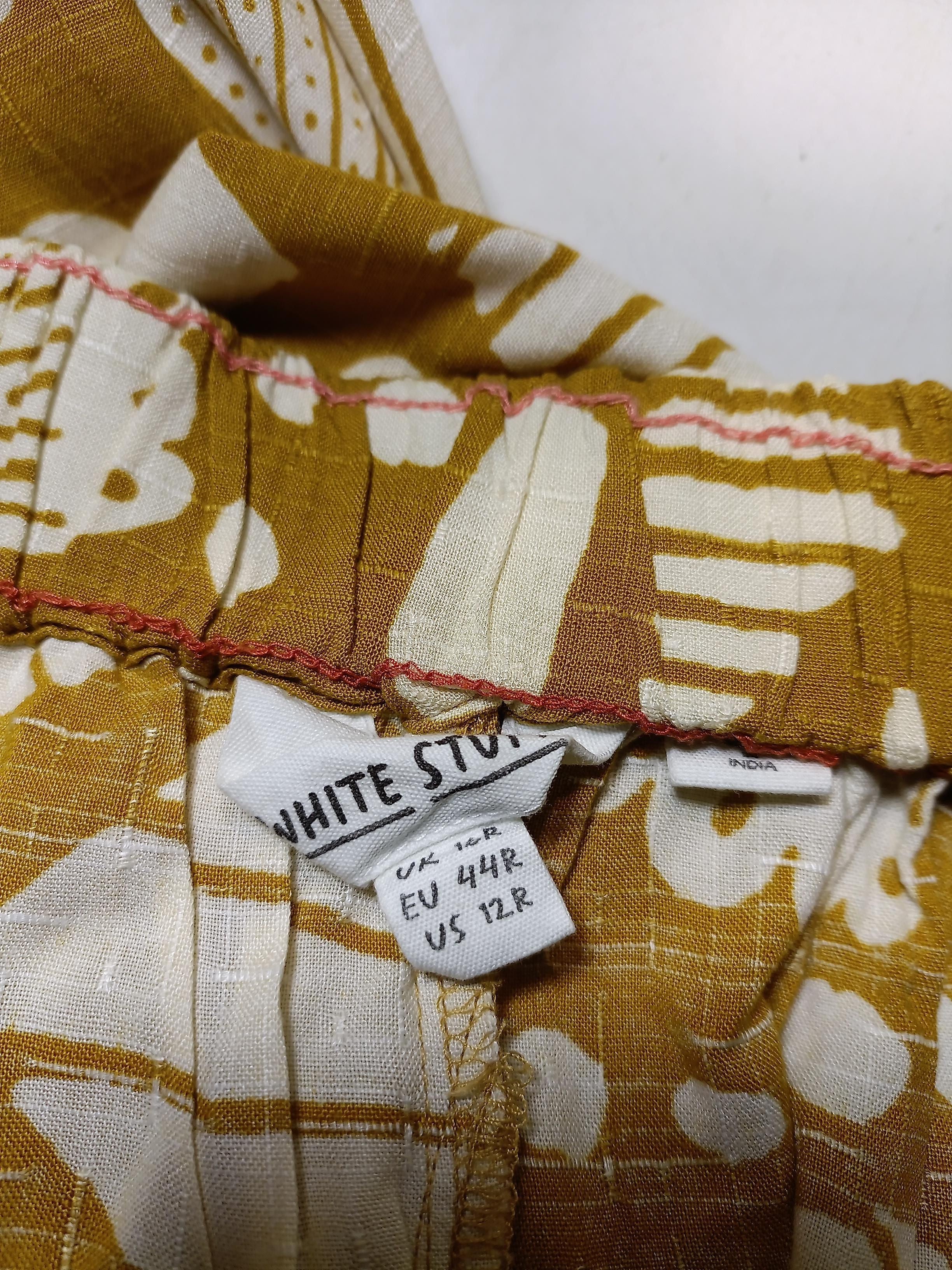 White Stuff Women's Maxi Skirt UK 16 Yellow Geometric 100% Cotton Long Maxi - Image 5