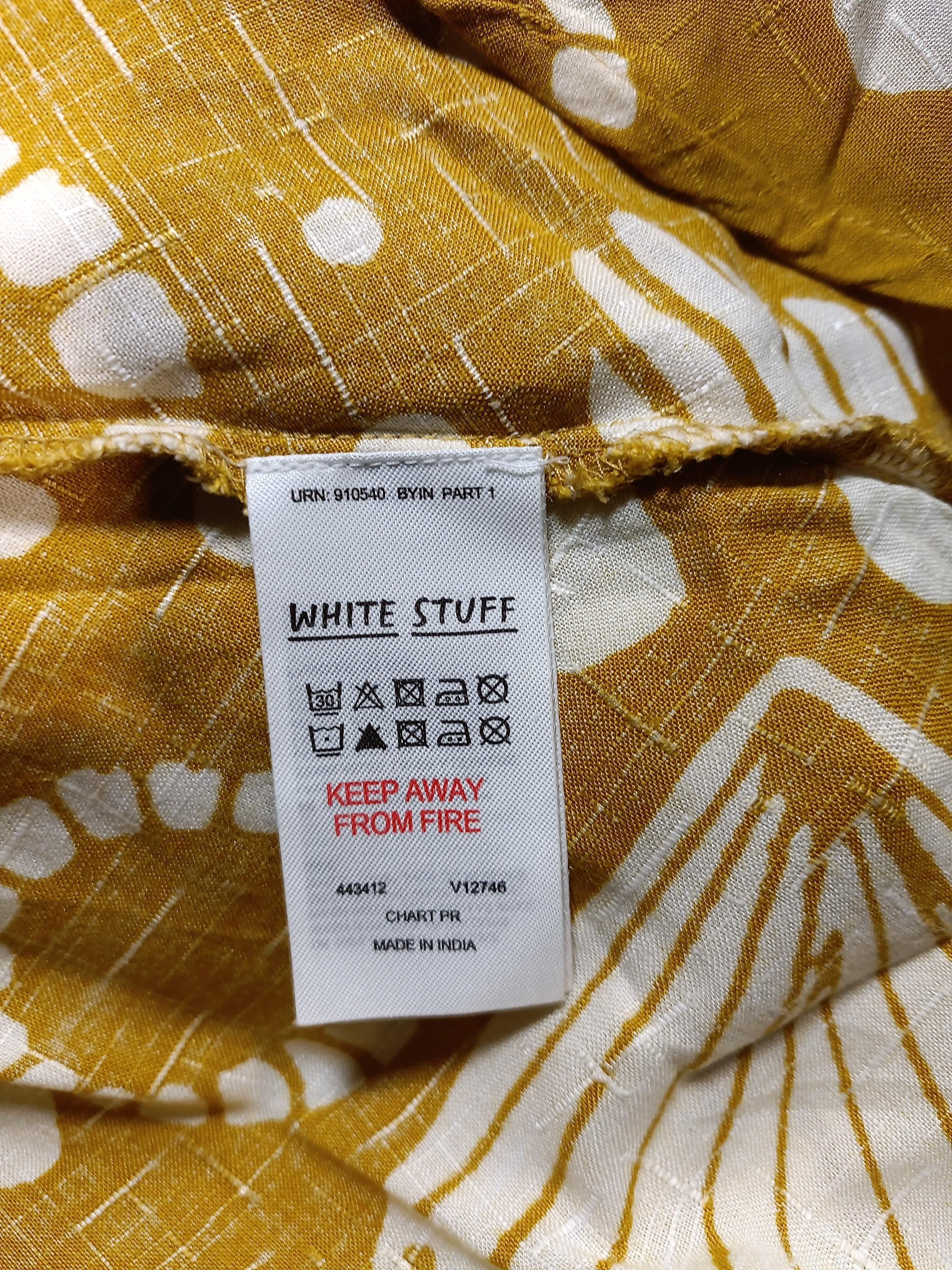 White Stuff Women's Maxi Skirt UK 16 Yellow Geometric 100% Cotton Long Maxi - Image 6