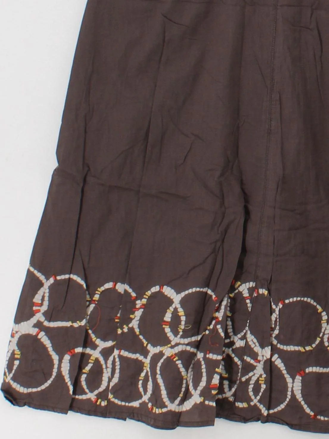 White Stuff Women's Midi Skirt S Brown 100% Cotton Midi A-Line - Image 4