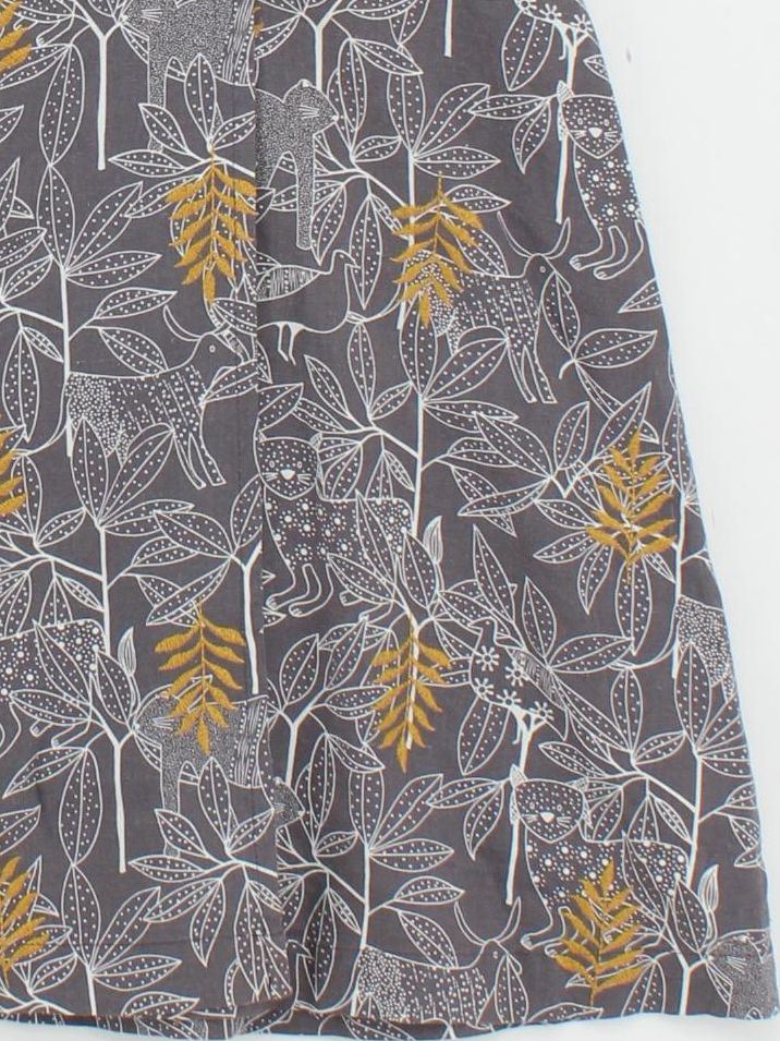 White Stuff Women's Midi Skirt UK 10 Grey Floral Linen with Viscose Midi A-Line - Image 4