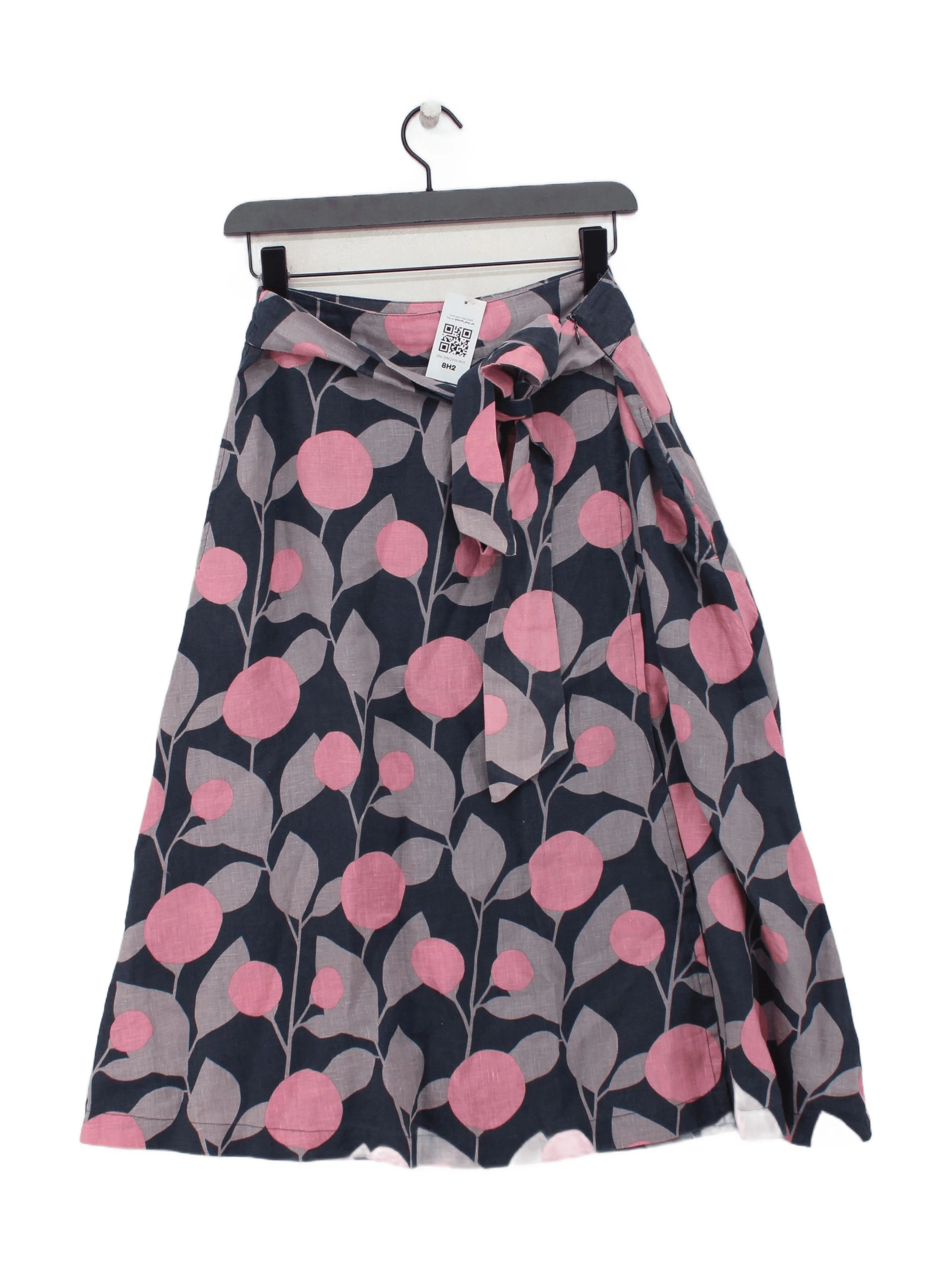 White Stuff Women's Midi Skirt UK 10 Multi Floral 100% Linen Midi Wrap
