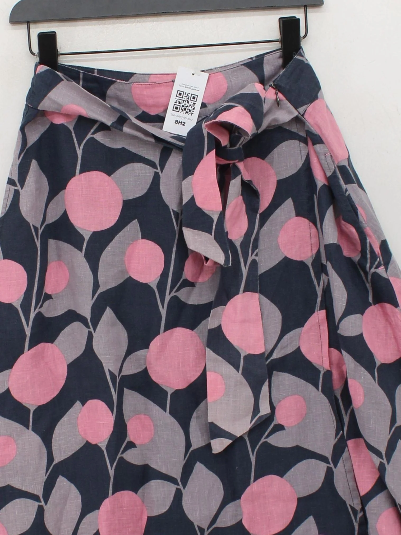 White Stuff Women's Midi Skirt UK 10 Multi Floral 100% Linen Midi Wrap - Image 3