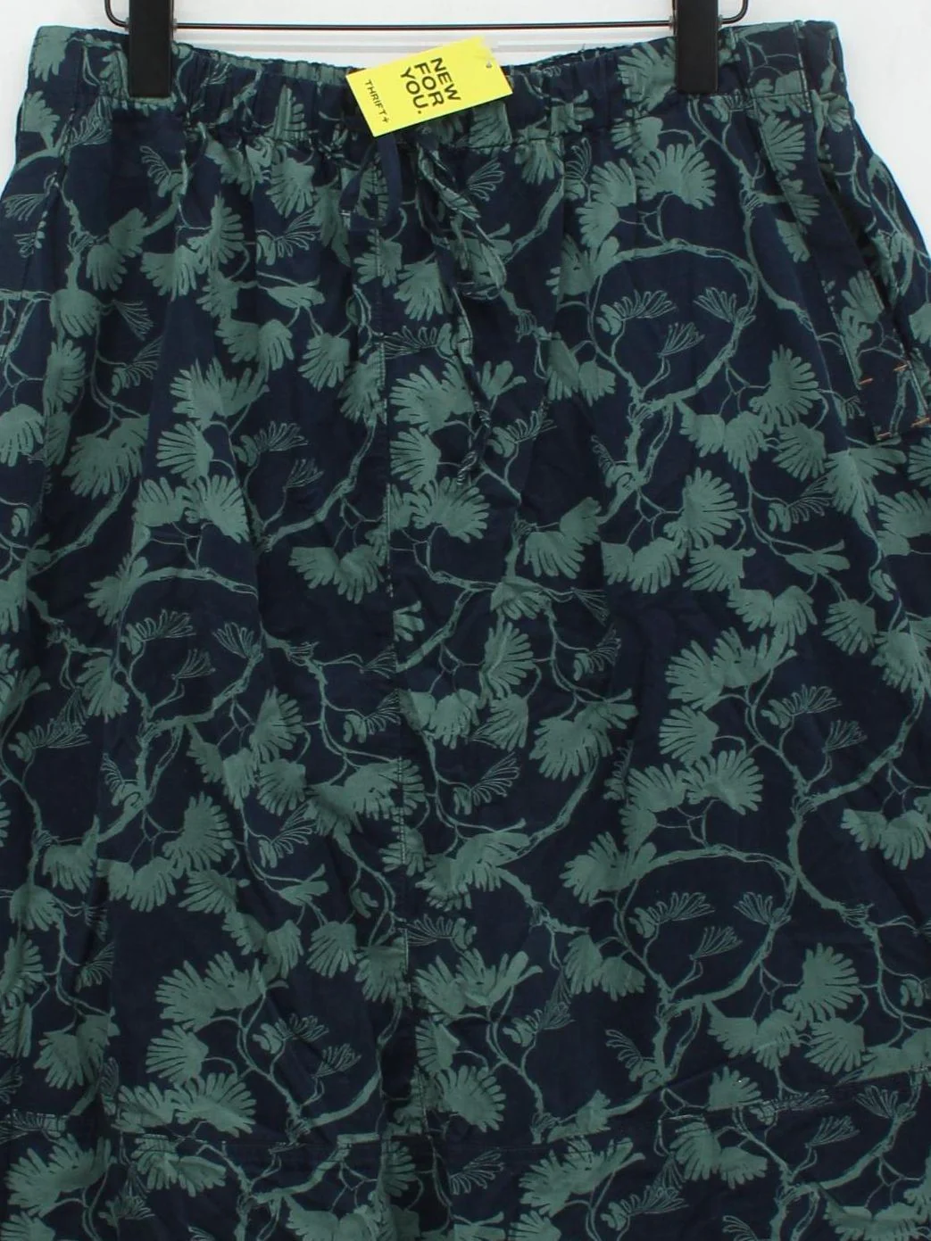 White Stuff Women's Midi Skirt UK 14 Blue Floral 100% Cotton Midi A-Line - Image 3