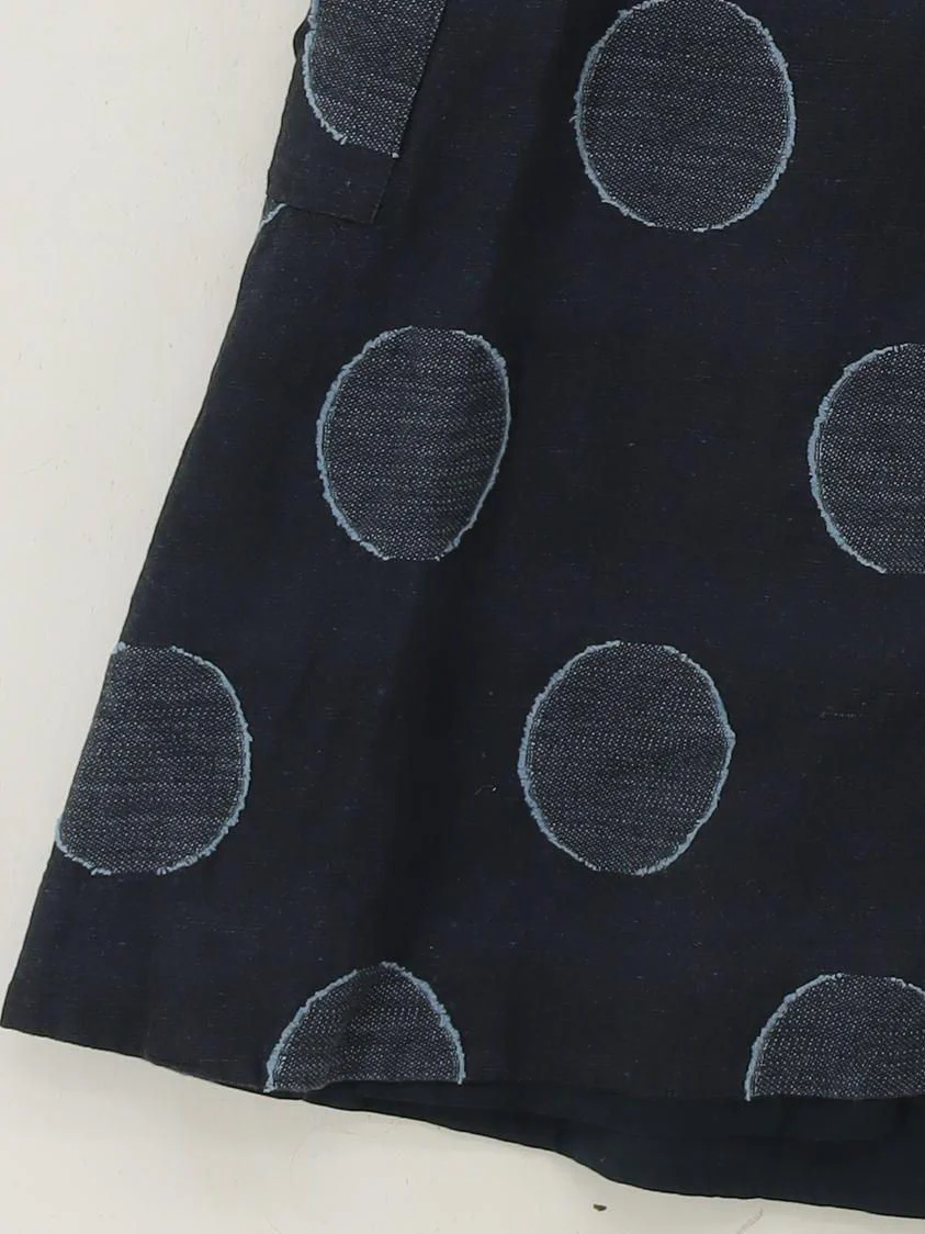 White Stuff Women's Midi Skirt UK 14 Blue Polkadot Cotton with Linen Midi A-Line - Image 4