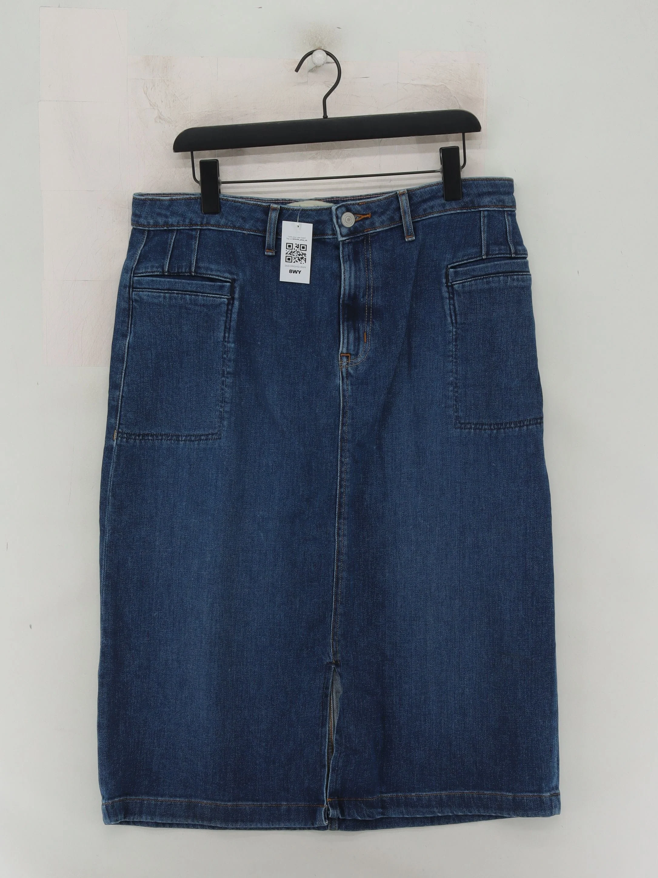 White Stuff Women's Midi Skirt UK 16 Blue Cotton - Image 2