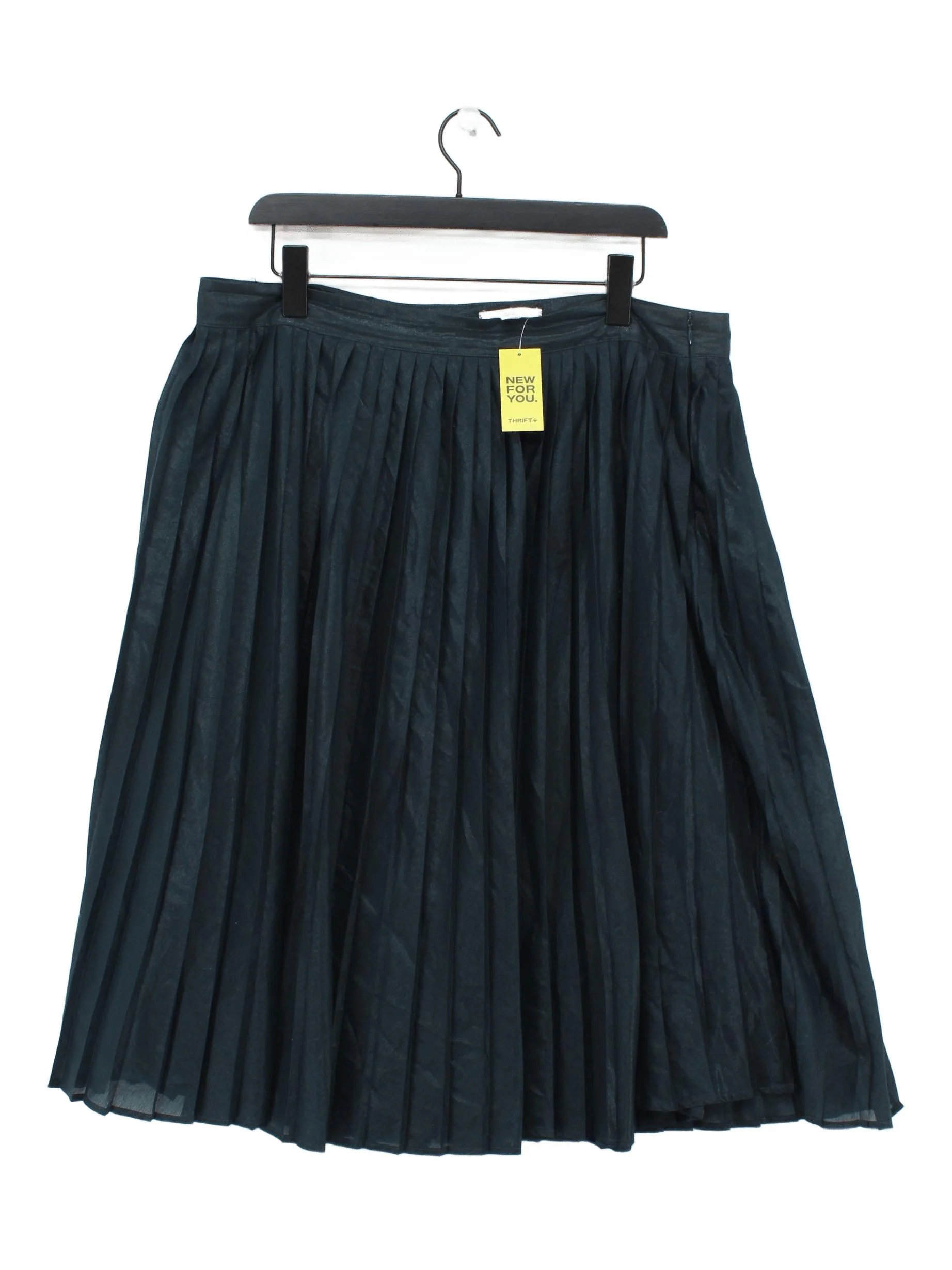 White Stuff Women's Midi Skirt UK 16 Green 100% Polyester Midi Pleated