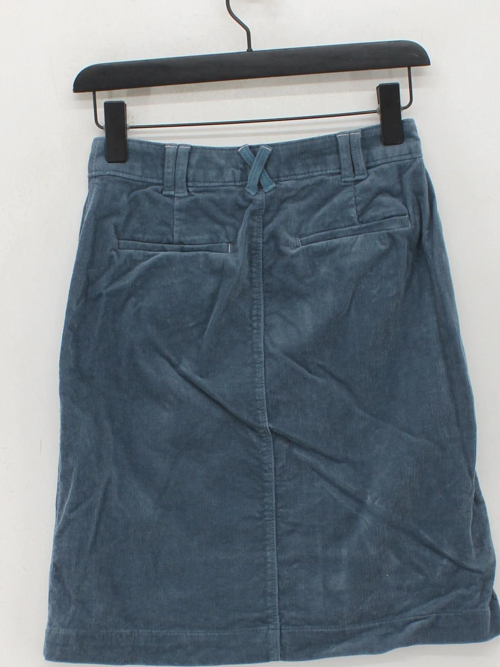 White Stuff Women's Midi Skirt UK 6 Blue Cotton with Elastane Straight & Pencil - Image 2