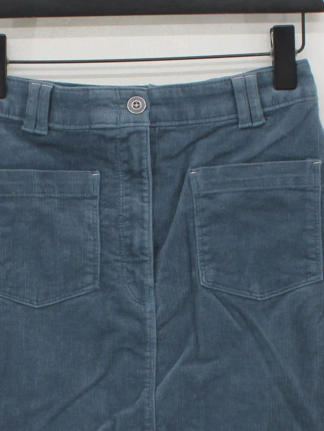 White Stuff Women's Midi Skirt UK 6 Blue Cotton with Elastane Straight & Pencil - Image 3