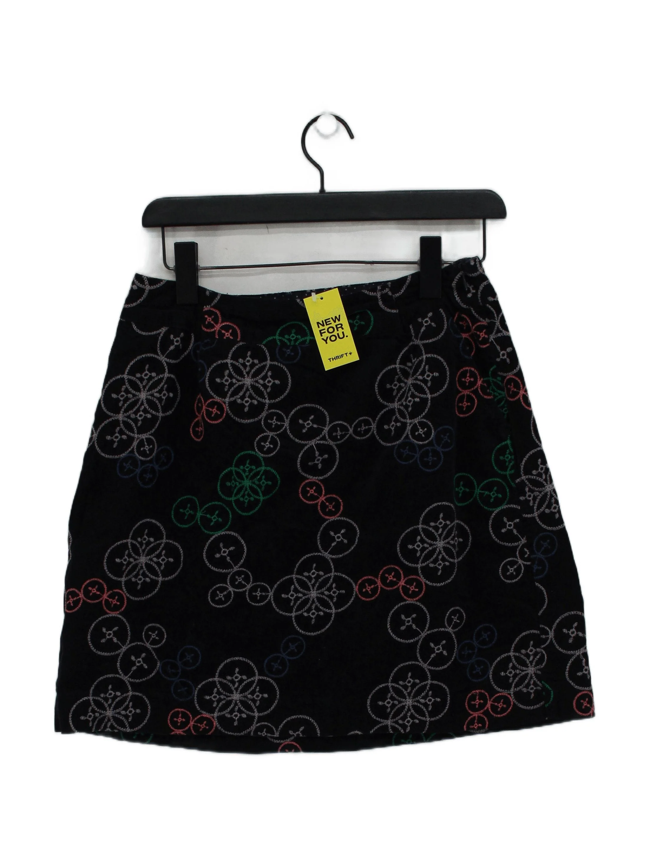 White Stuff Women's Mini Skirt M Black Geometric 100% Other Short Mini