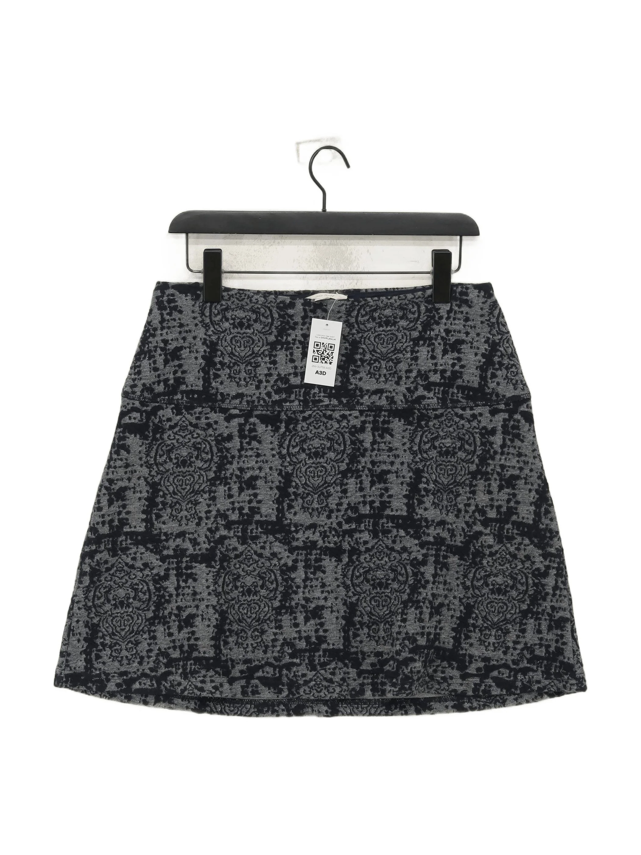 White Stuff Women's Mini Skirt UK 10 Grey Cotton with Polyester, Elastane Mini