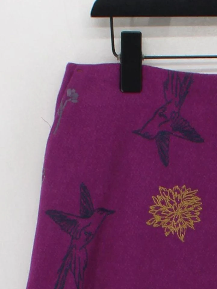 White Stuff Women's Mini Skirt UK 12 Purple Wool with Polyester, Cotton Mini - Image 4