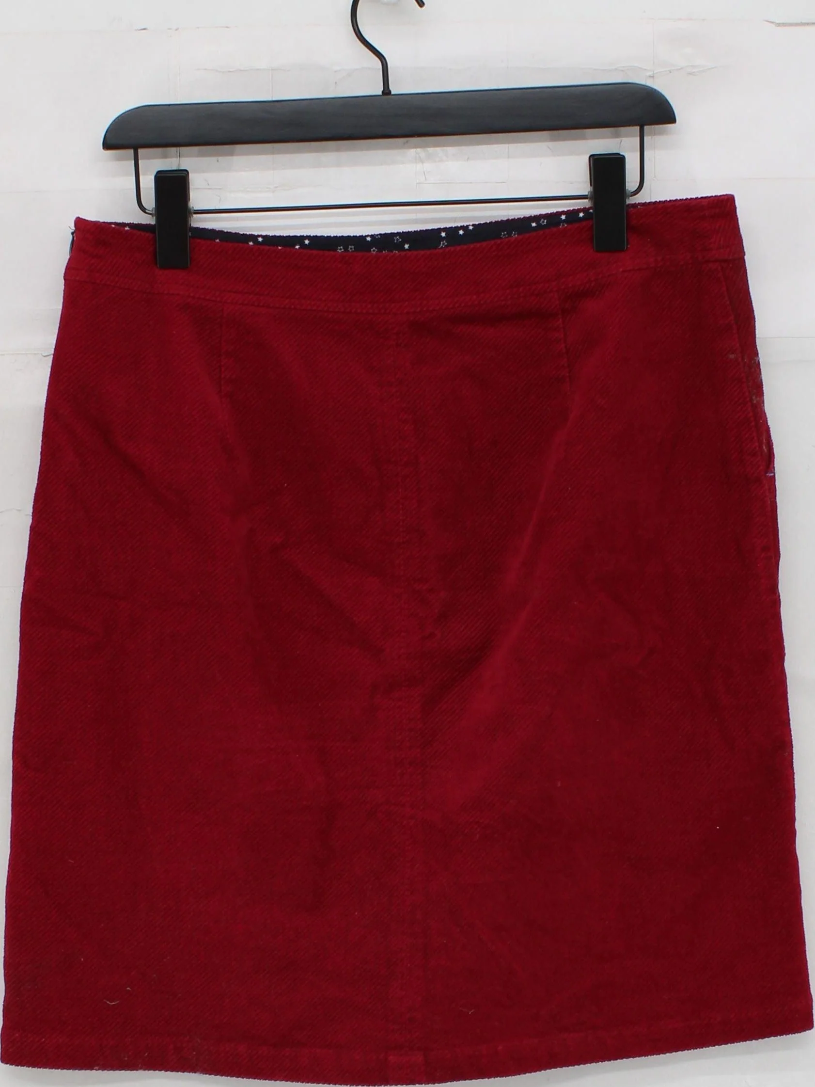 White Stuff Women's Mini Skirt UK 12 Red Cotton with Elastane, Polyester Mini - Image 2