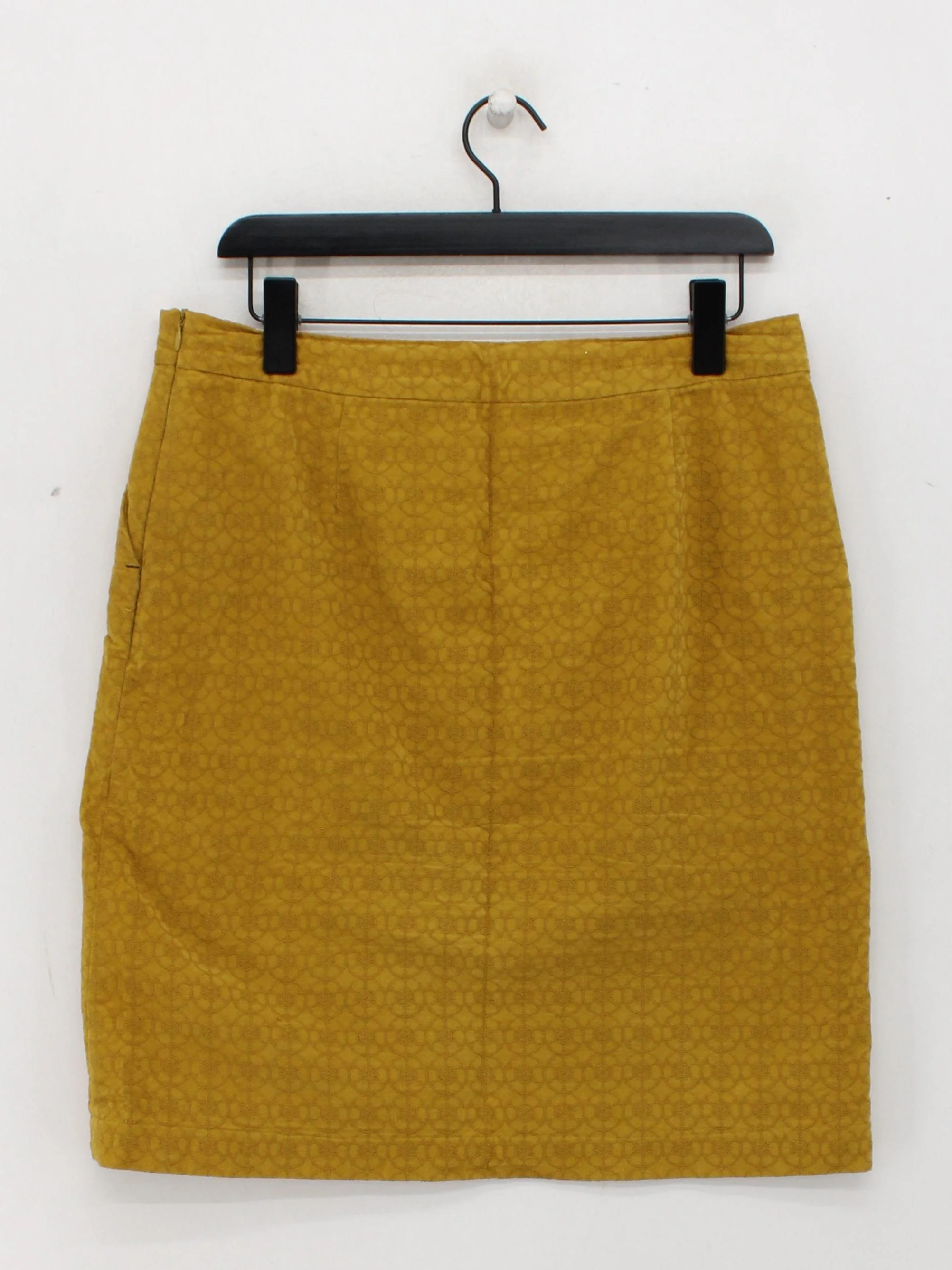White Stuff Women's Mini Skirt UK 12 Yellow Cotton with Polyester Mini - Image 2