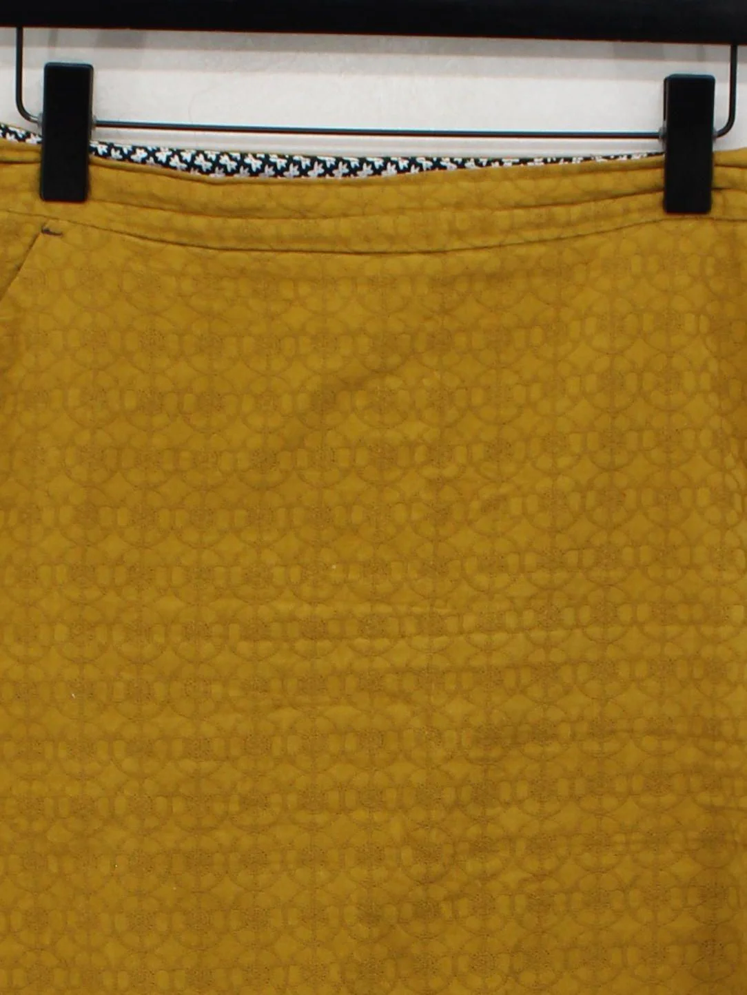 White Stuff Women's Mini Skirt UK 12 Yellow Cotton with Polyester Mini - Image 3
