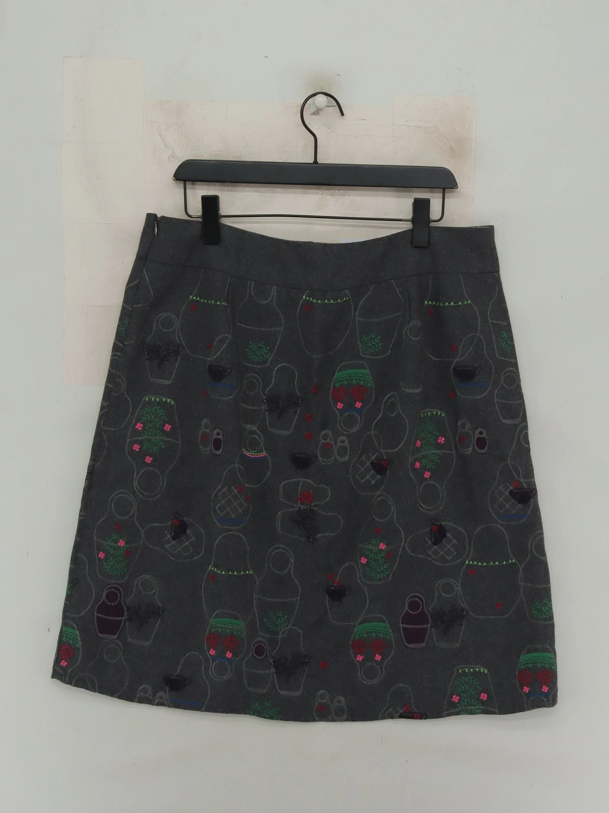 White Stuff Women's Mini Skirt UK 16 Grey Geometric 100% Other Short Mini - Image 2