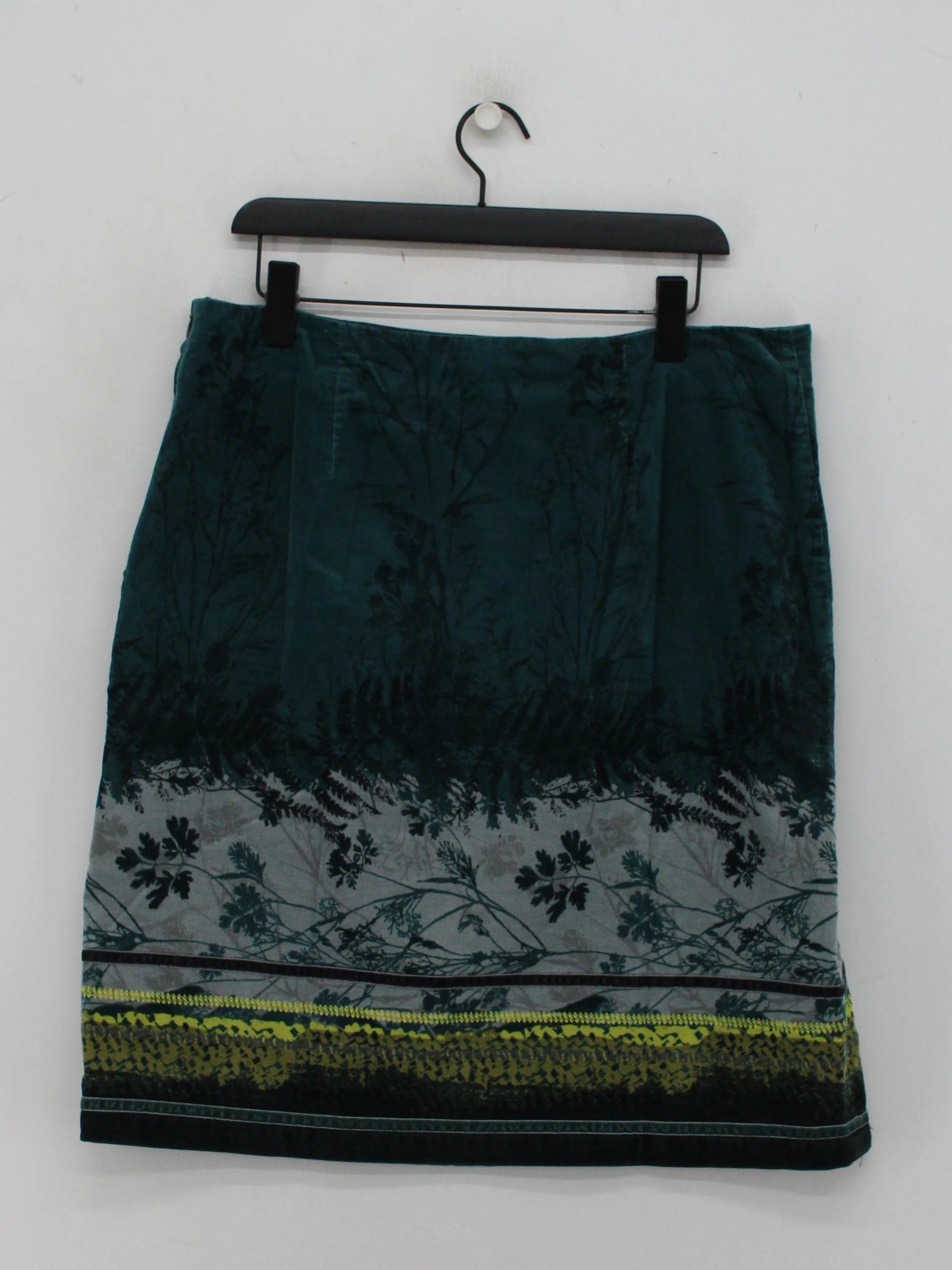 White Stuff Women's Mini Skirt UK 18 Green Cotton with Elastane, Polyester Mini - Image 2