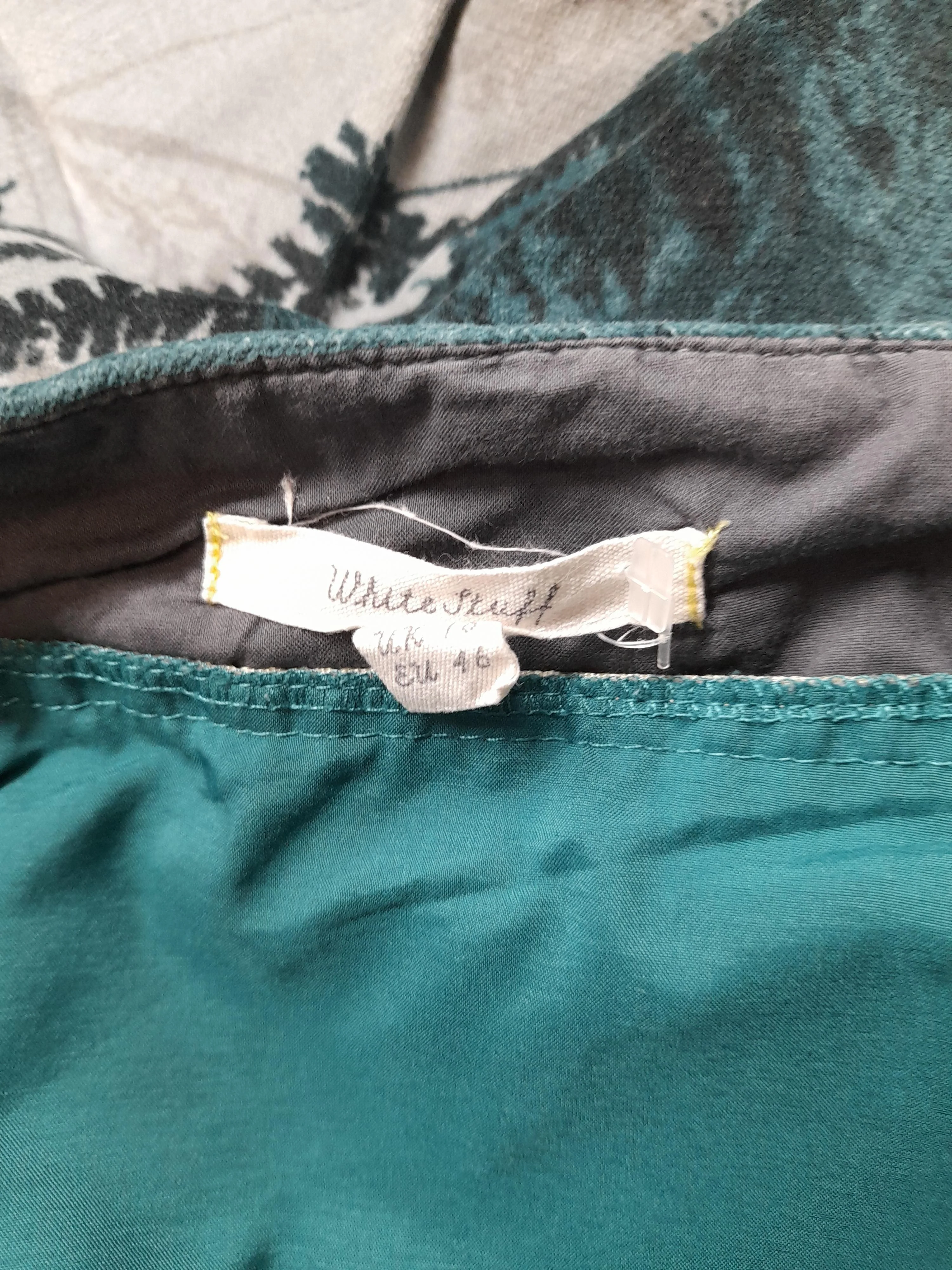 White Stuff Women's Mini Skirt UK 18 Green Cotton with Elastane, Polyester Mini - Image 5