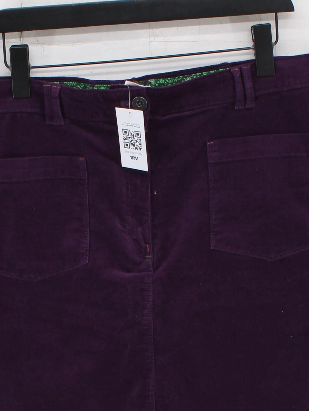 White Stuff Women's Mini Skirt UK 18 Purple Cotton with Elastane Short Mini - Image 3