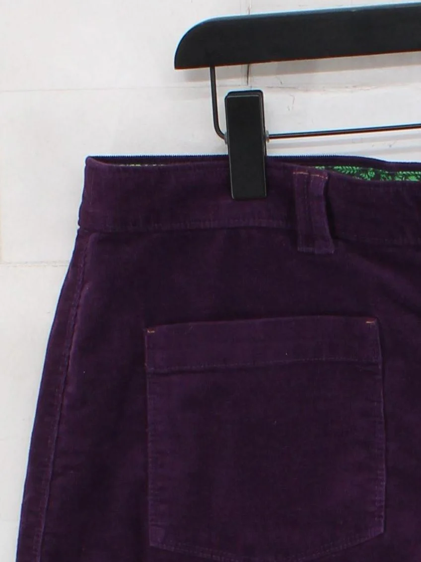 White Stuff Women's Mini Skirt UK 18 Purple Cotton with Elastane Short Mini - Image 4