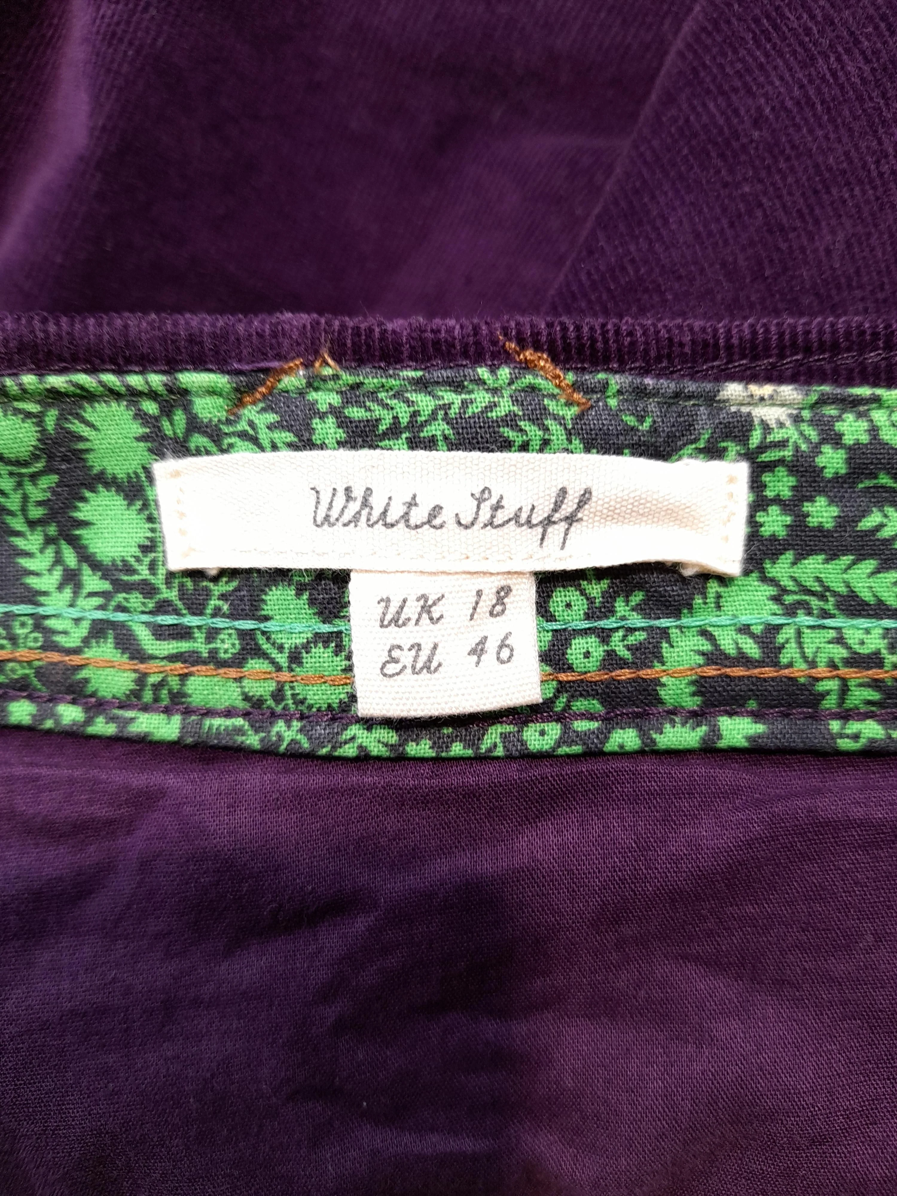 White Stuff Women's Mini Skirt UK 18 Purple Cotton with Elastane Short Mini - Image 6