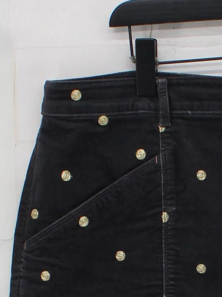 White Stuff Women's Mini Skirt UK 20 Black Cotton - Image 4