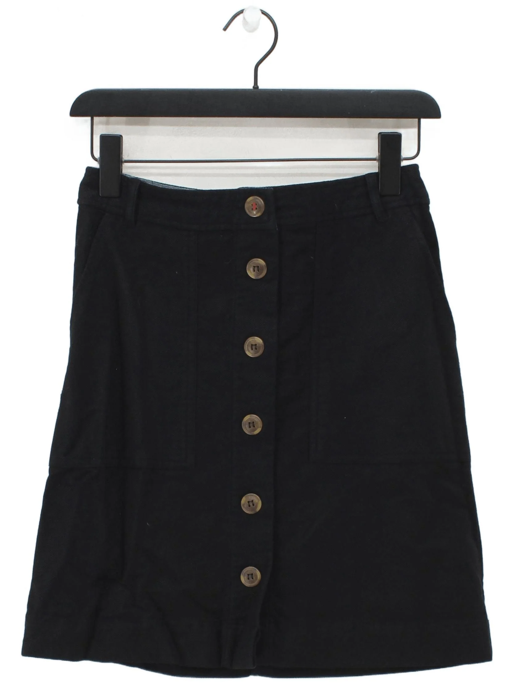 White Stuff Women's Mini Skirt UK 6 Black Cotton